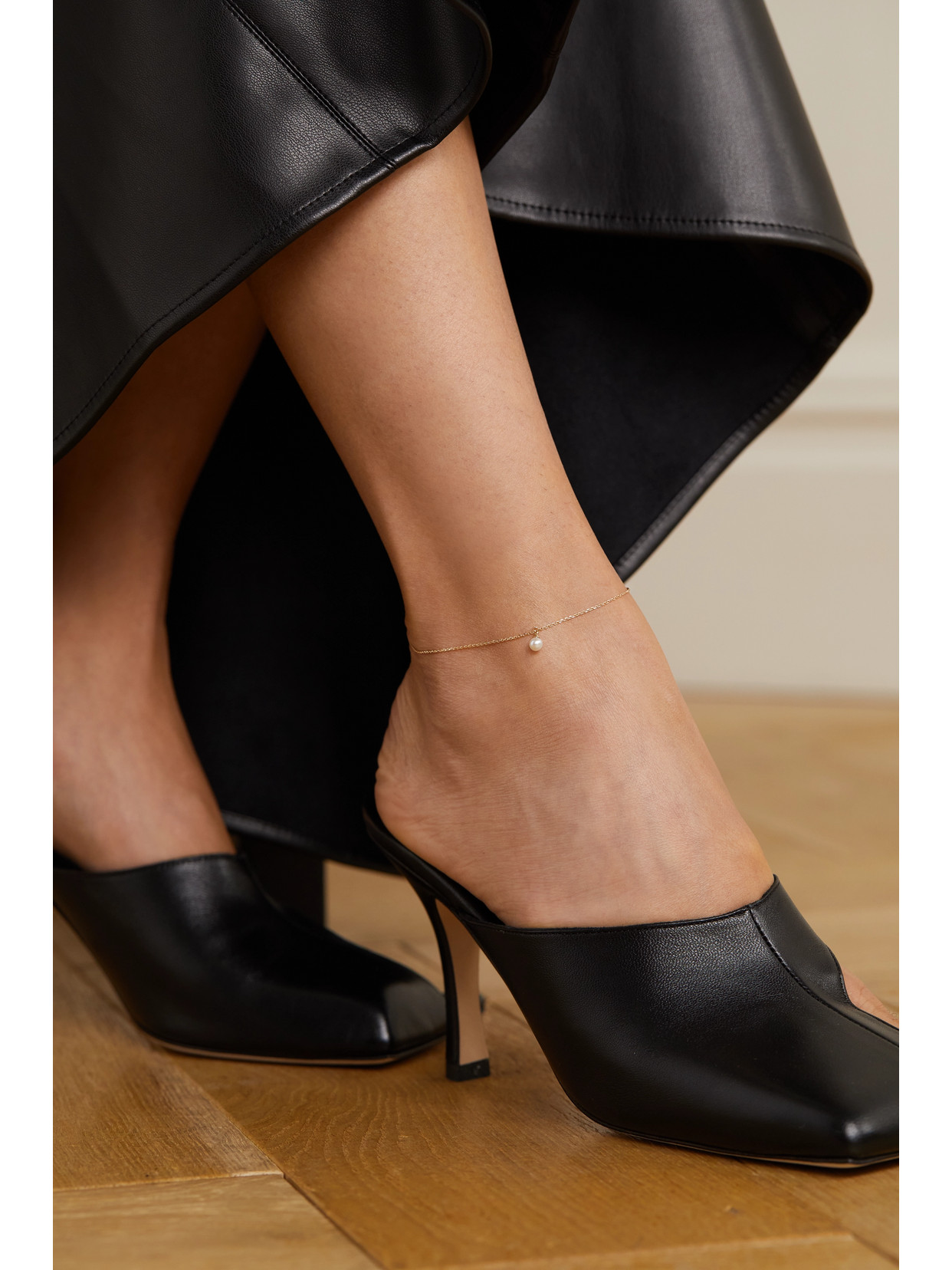 Mateo 14-karat Gold Pearl Anklet In Gold
