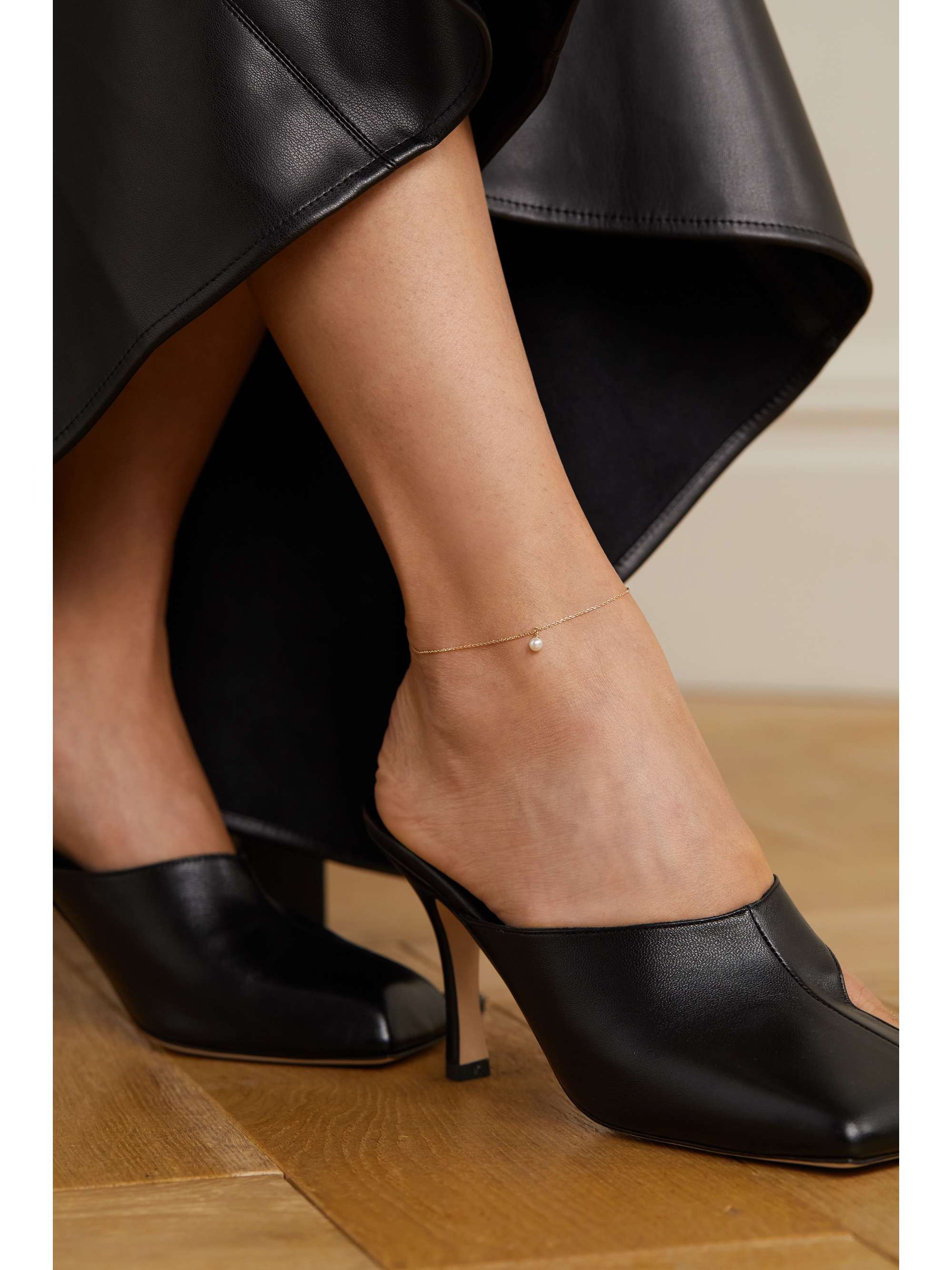MATEO 14-karat gold pearl anklet