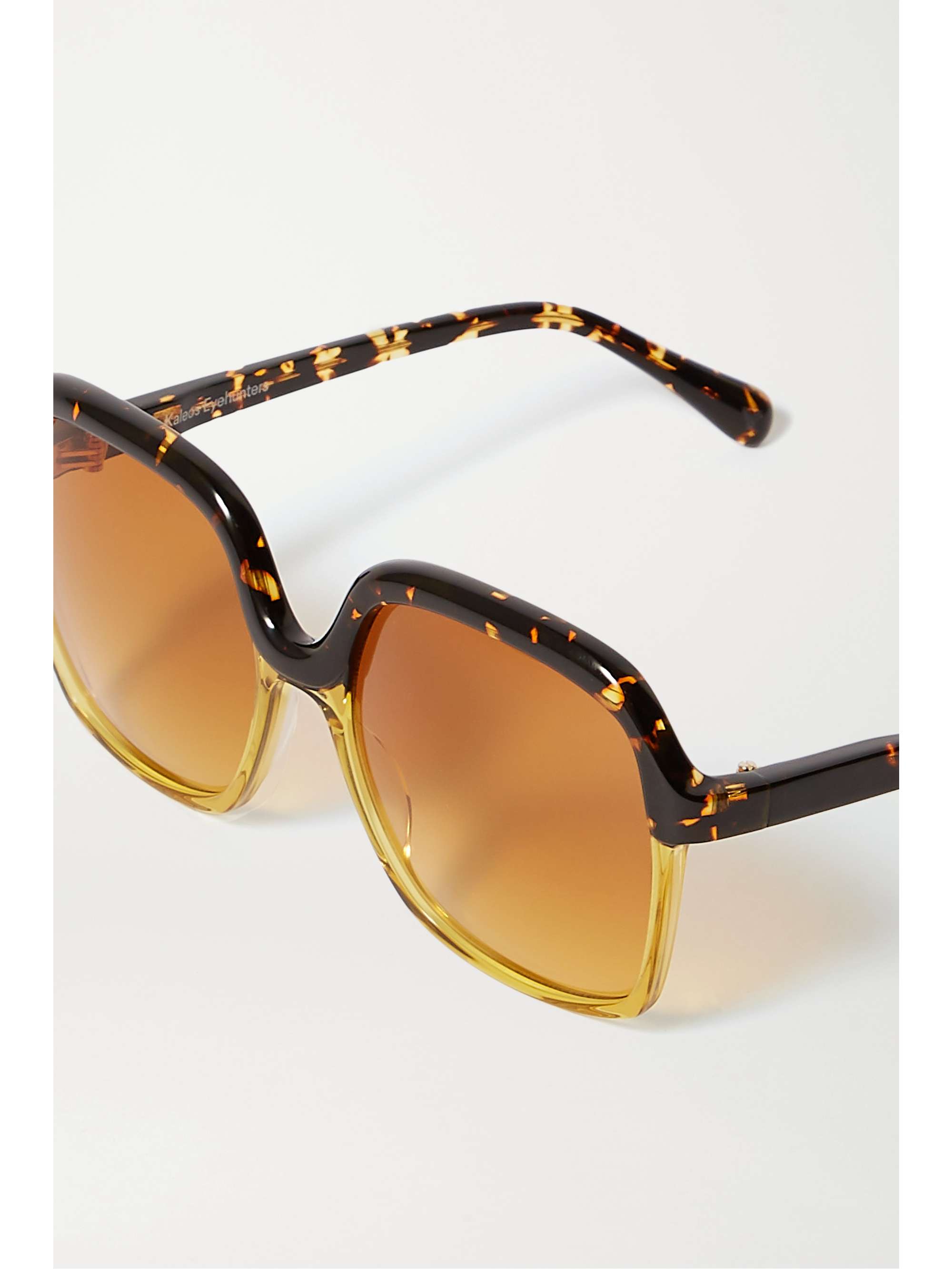Kaleos Clarke oversized square-frame tortoiseshell acetate sunglasses