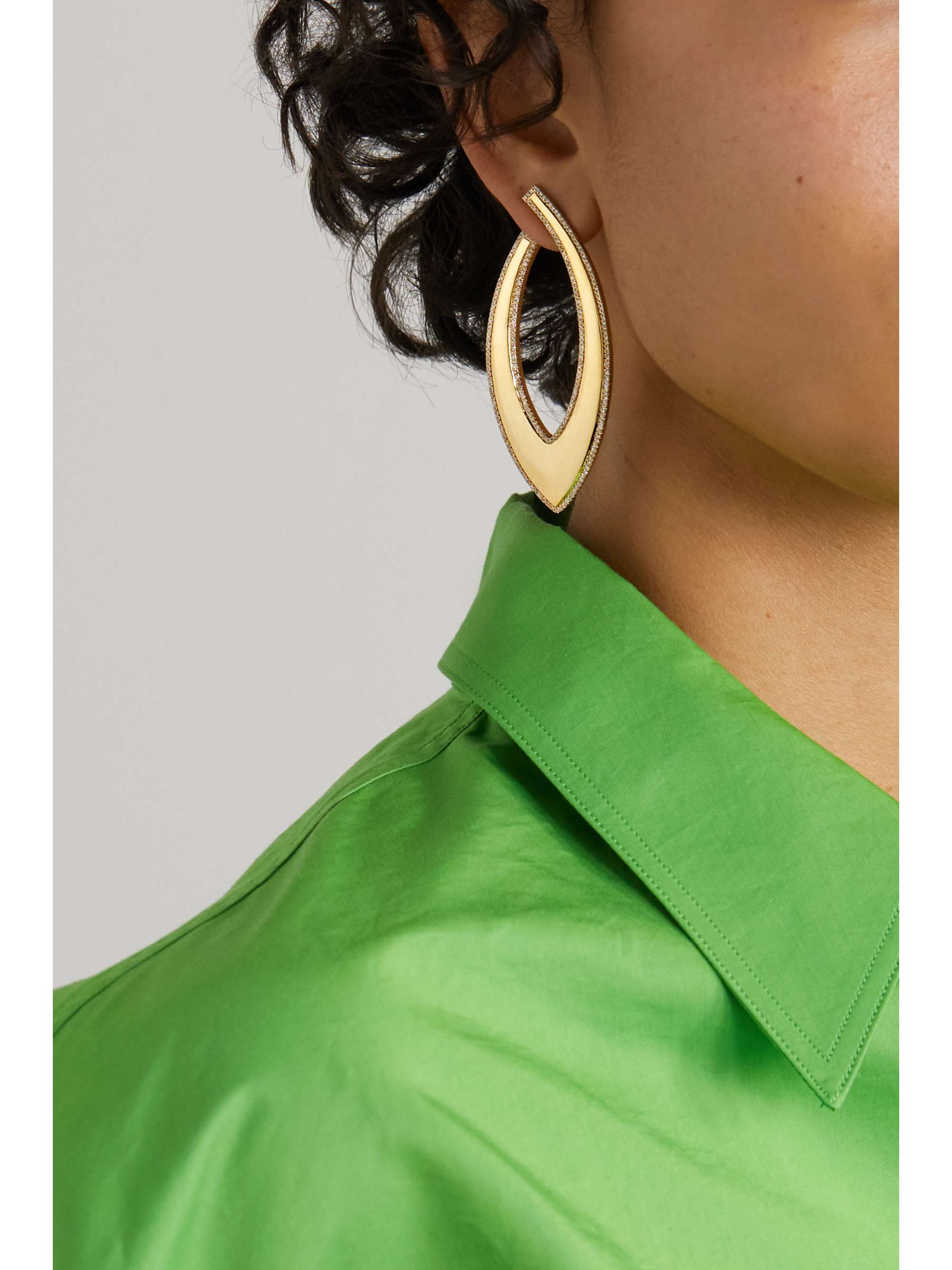OFIRA Bevel 18-karat gold diamond earrings