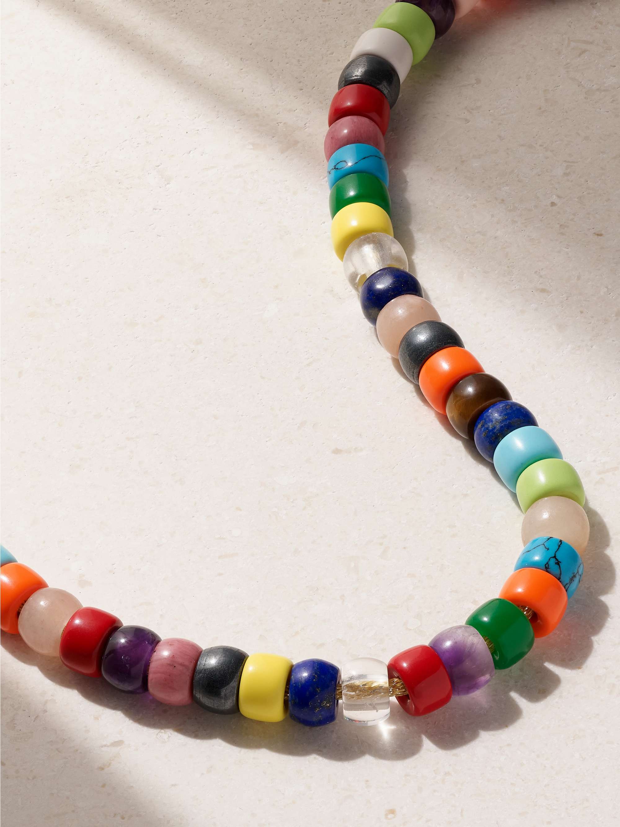 CAROLINA BUCCI FORTE Beads Rainbow Set aus einer Kette aus Lurex® mit mehreren Steinen und Details aus 18 Karat Gold