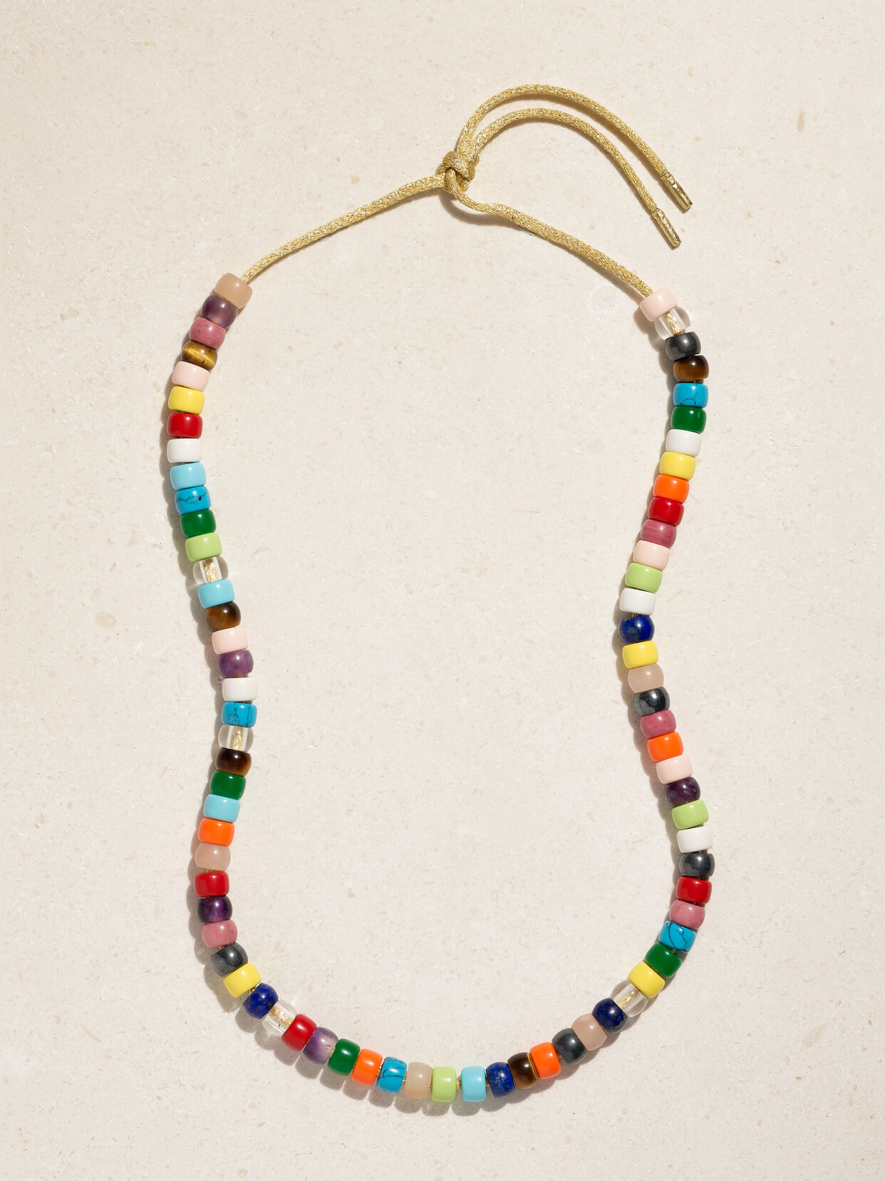 Carolina Bucci Forte Beads Rainbow 18-karat Gold And Lurex Multi-stone Necklace Kit