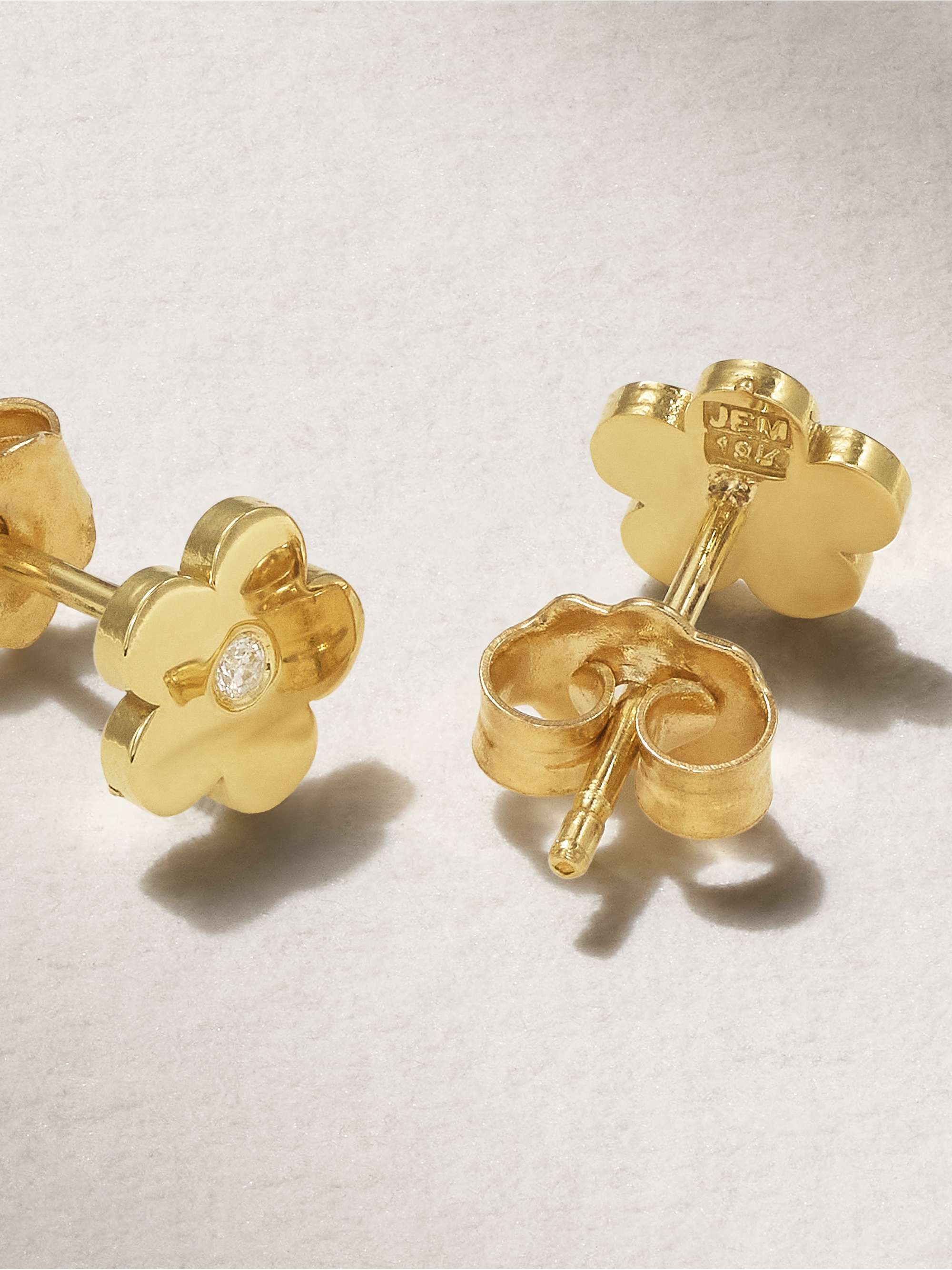 JENNIFER MEYER Large Daisy 18-karat gold diamond earrings