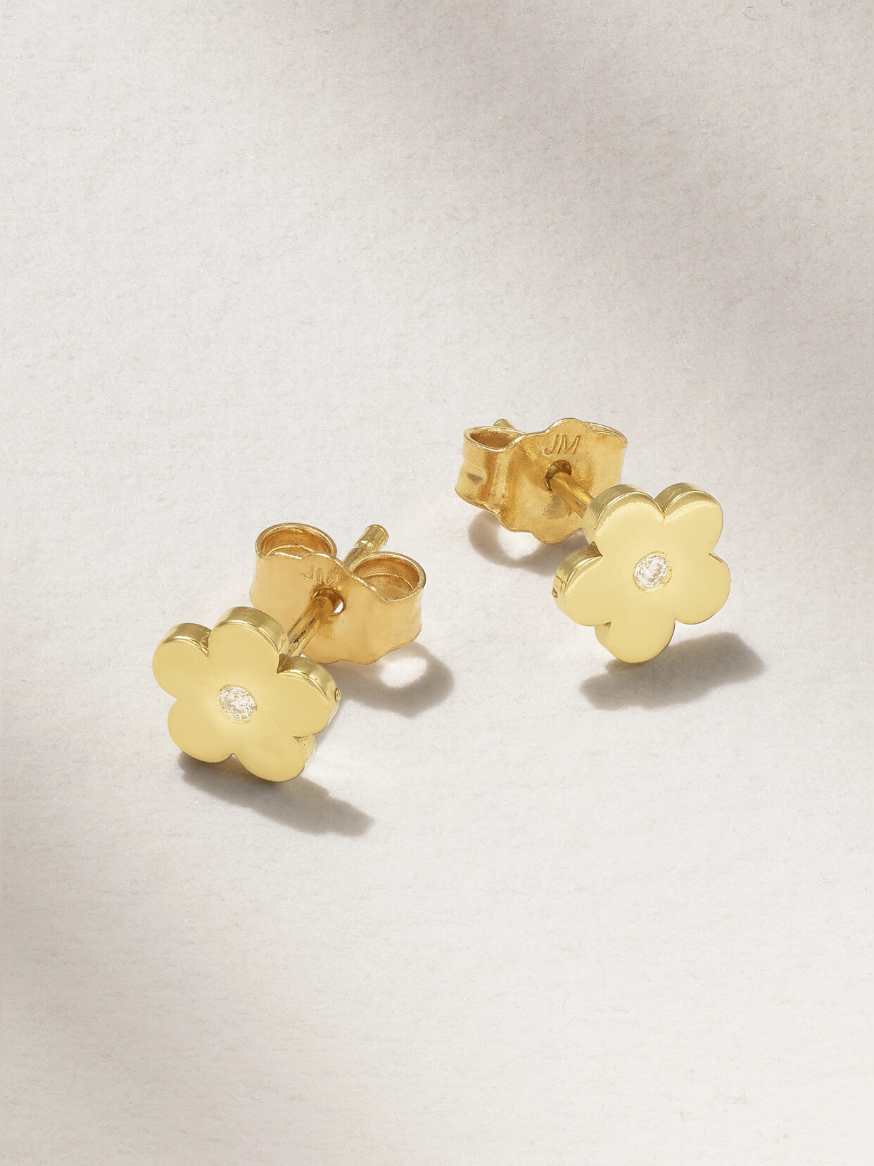 Jennifer Meyer - Mini Daisy 18-karat Gold Diamond Earrings - One size
