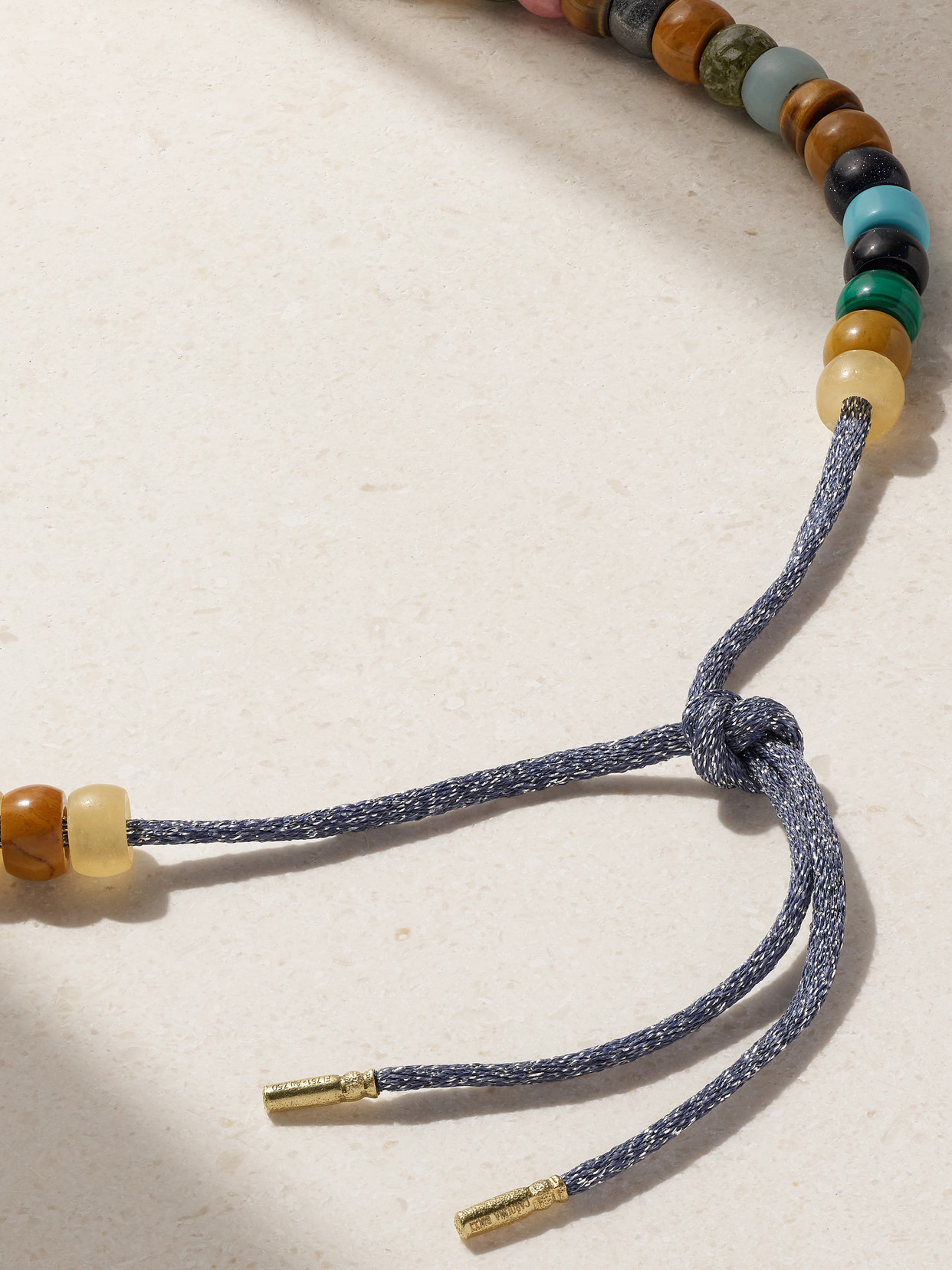 CAROLINA BUCCI FORTE BEADS MOONBOW 18-KARAT GOLD AND LUREX MULTI-STONE NECKLACE KIT