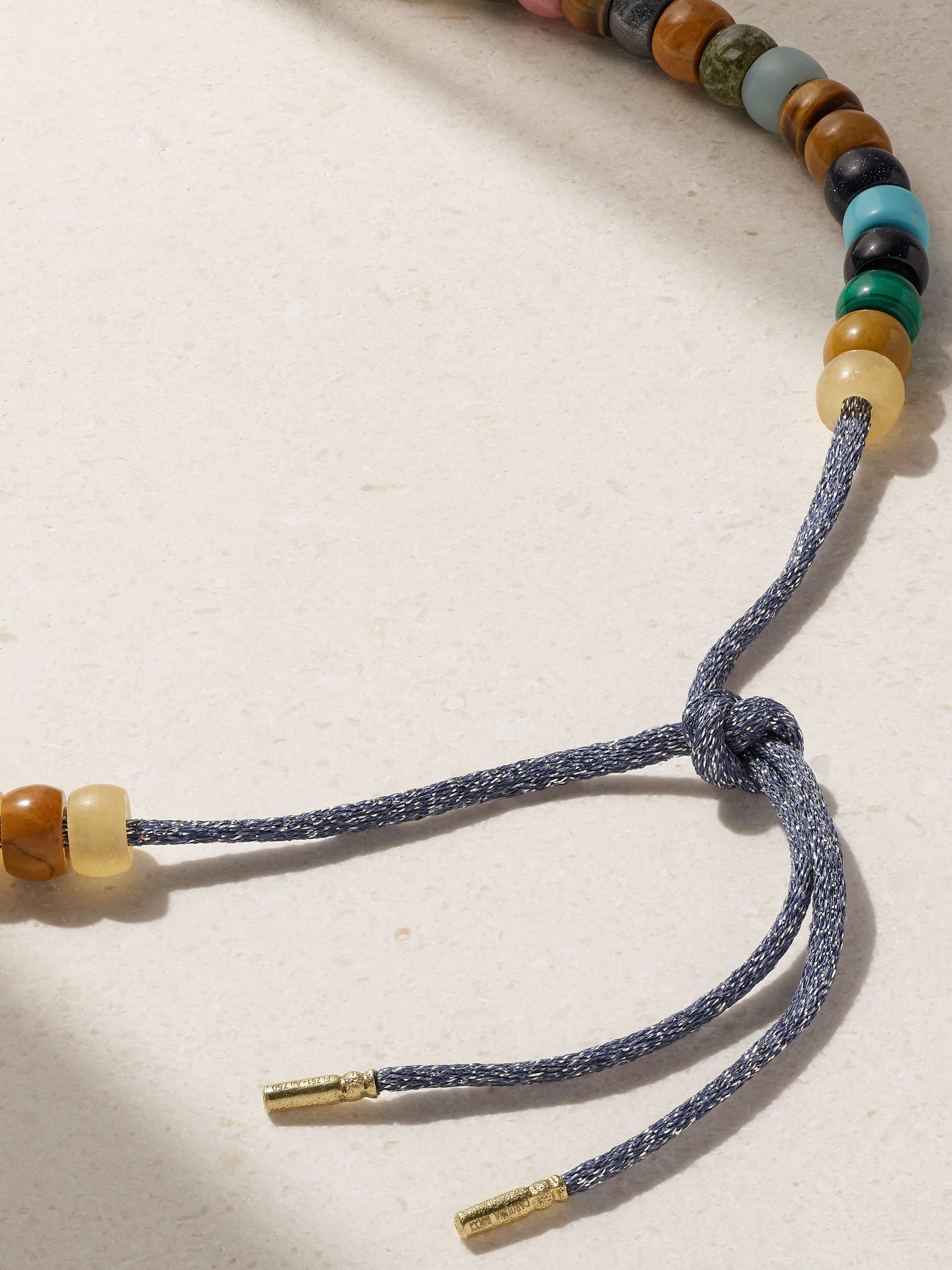 CAROLINA BUCCI FORTE Beads Rainbow 18-karat gold and Lurex multi-stone necklace kit