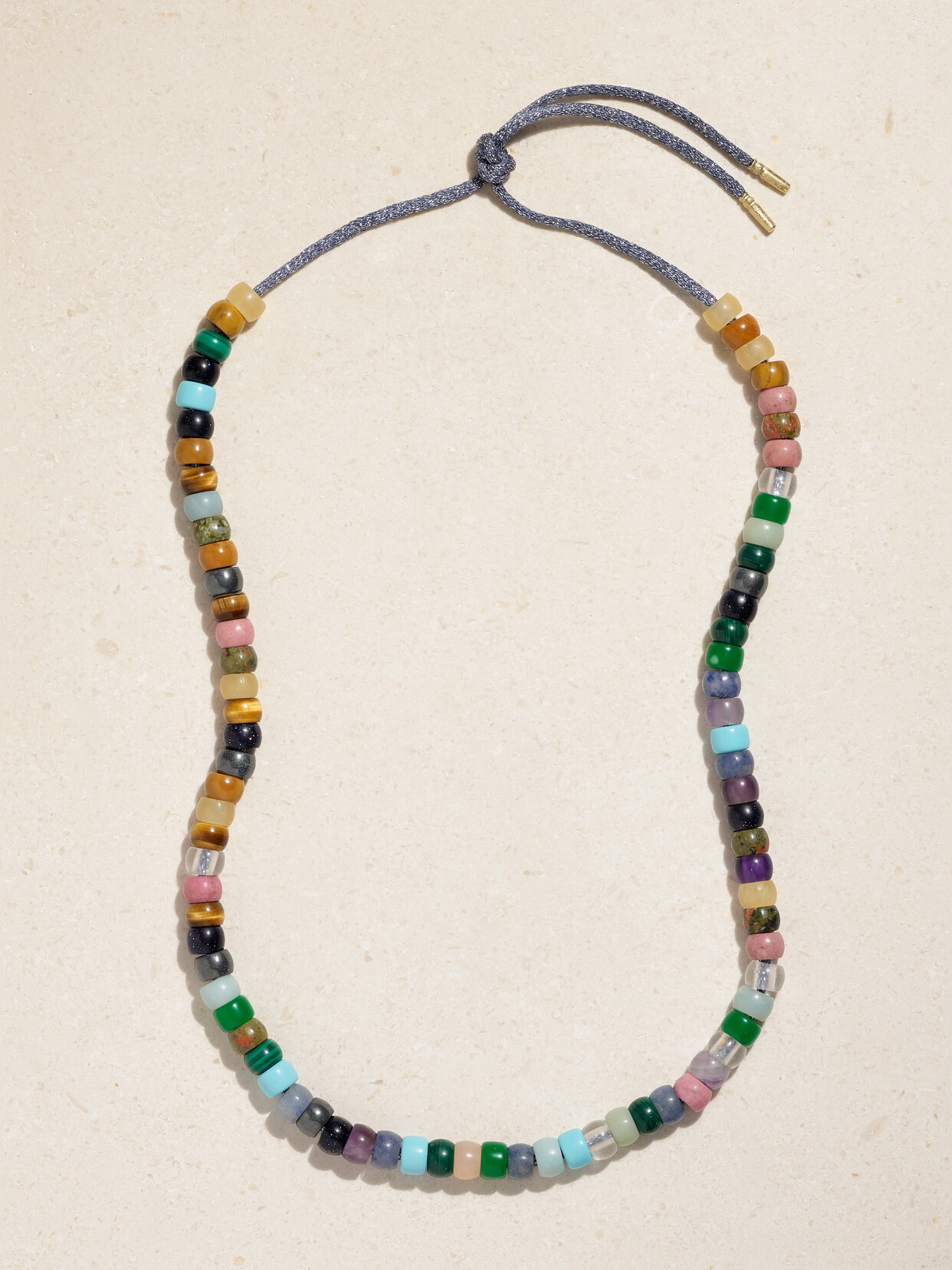 Carolina Bucci Forte Beads Moonbow 18-karat Gold And Lurex Multi-stone Necklace Kit In Metallic