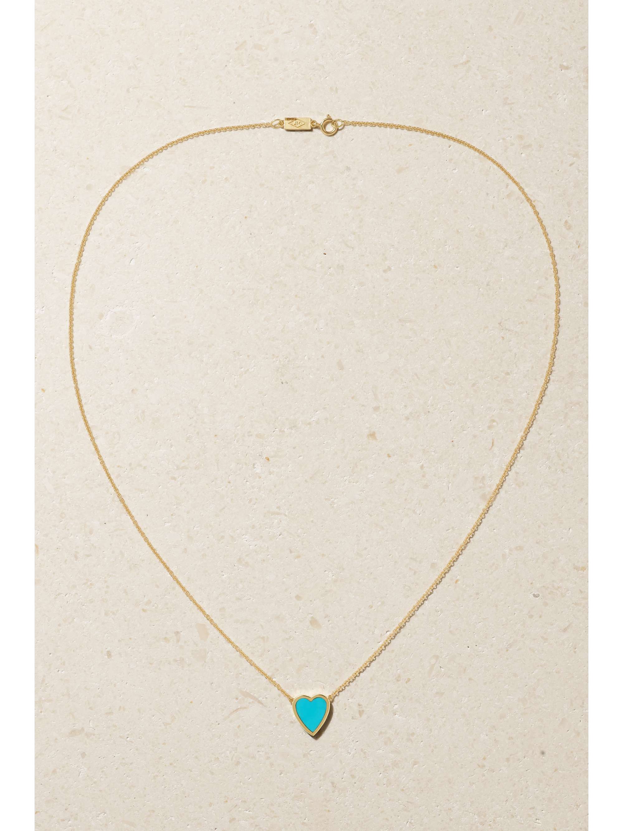 JENNIFER MEYER Mini Heart 18-karat gold lapis lazuli necklace