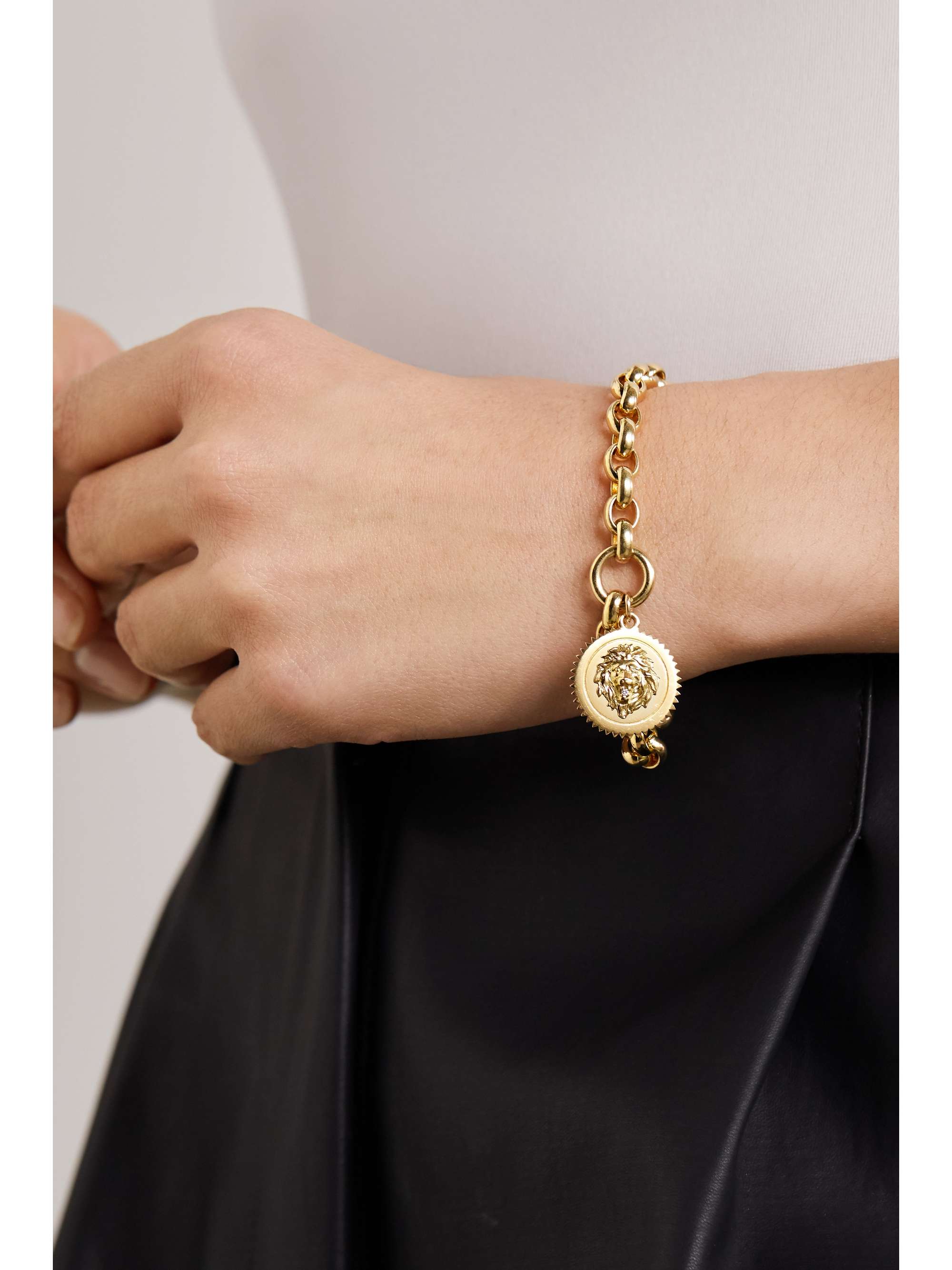 FOUNDRAE Strength 18-karat gold diamond bracelet