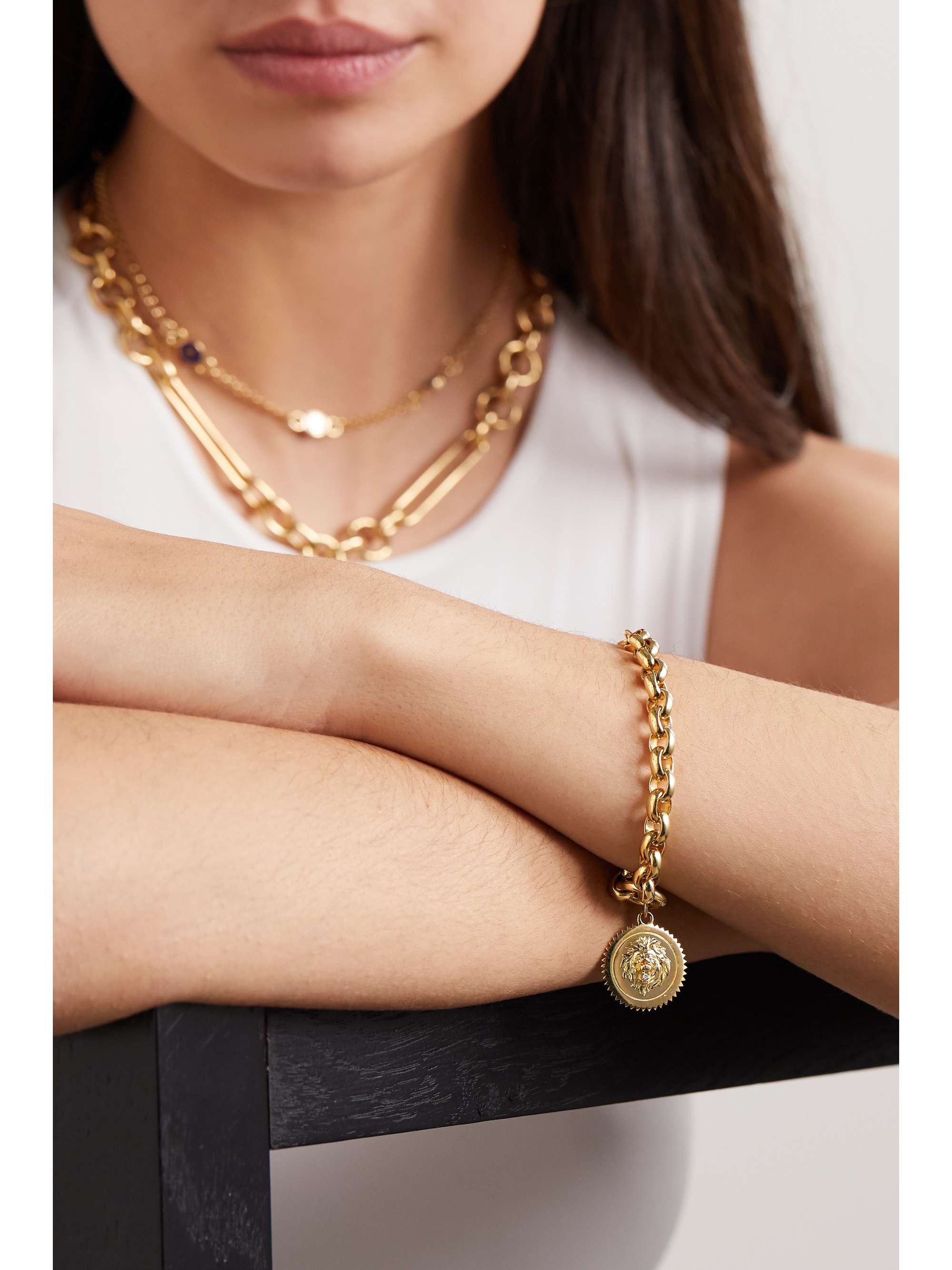 FOUNDRAE Strength 18-karat gold diamond bracelet