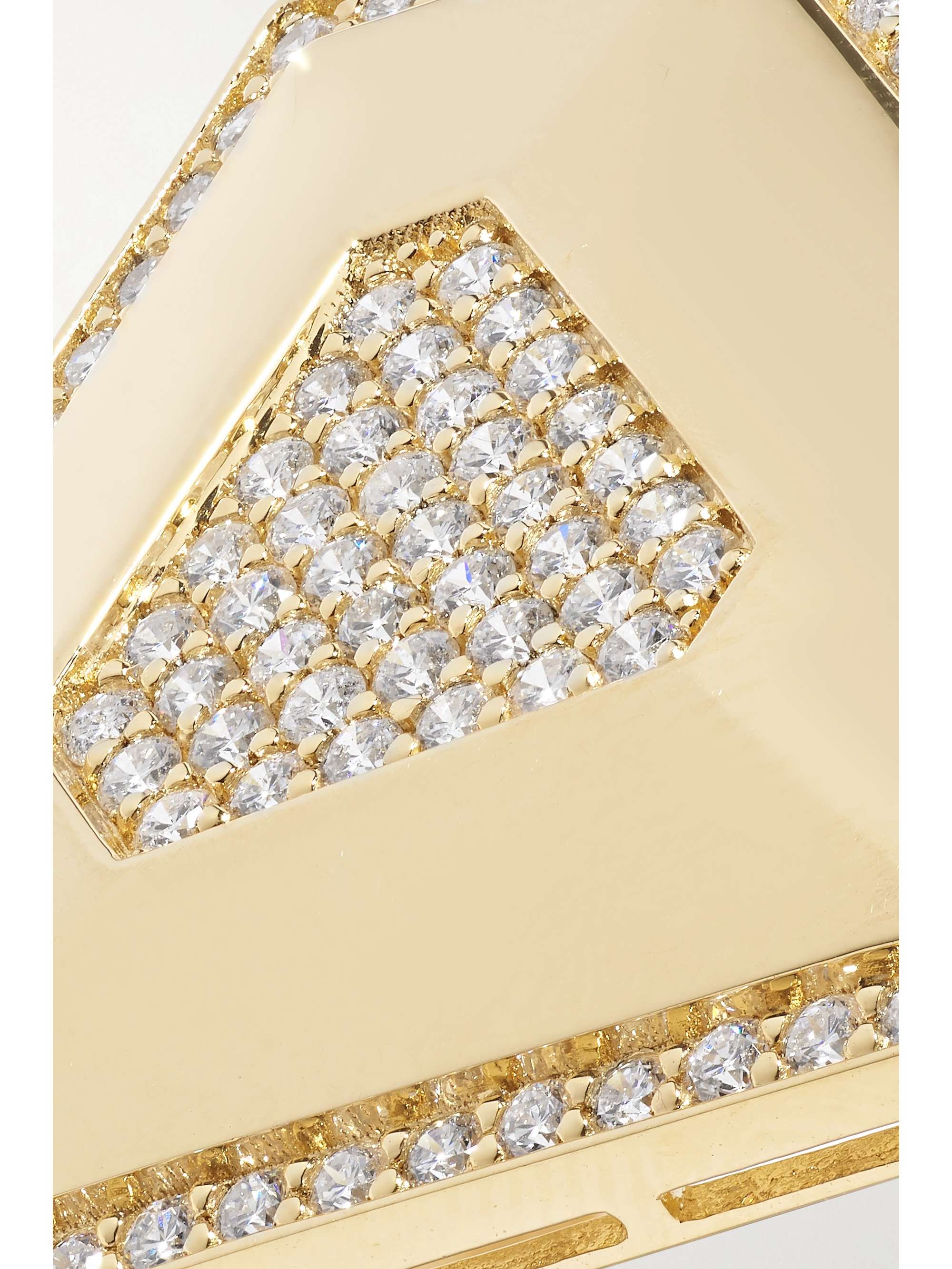 OFIRA Shield 18-karat white gold diamond earrings