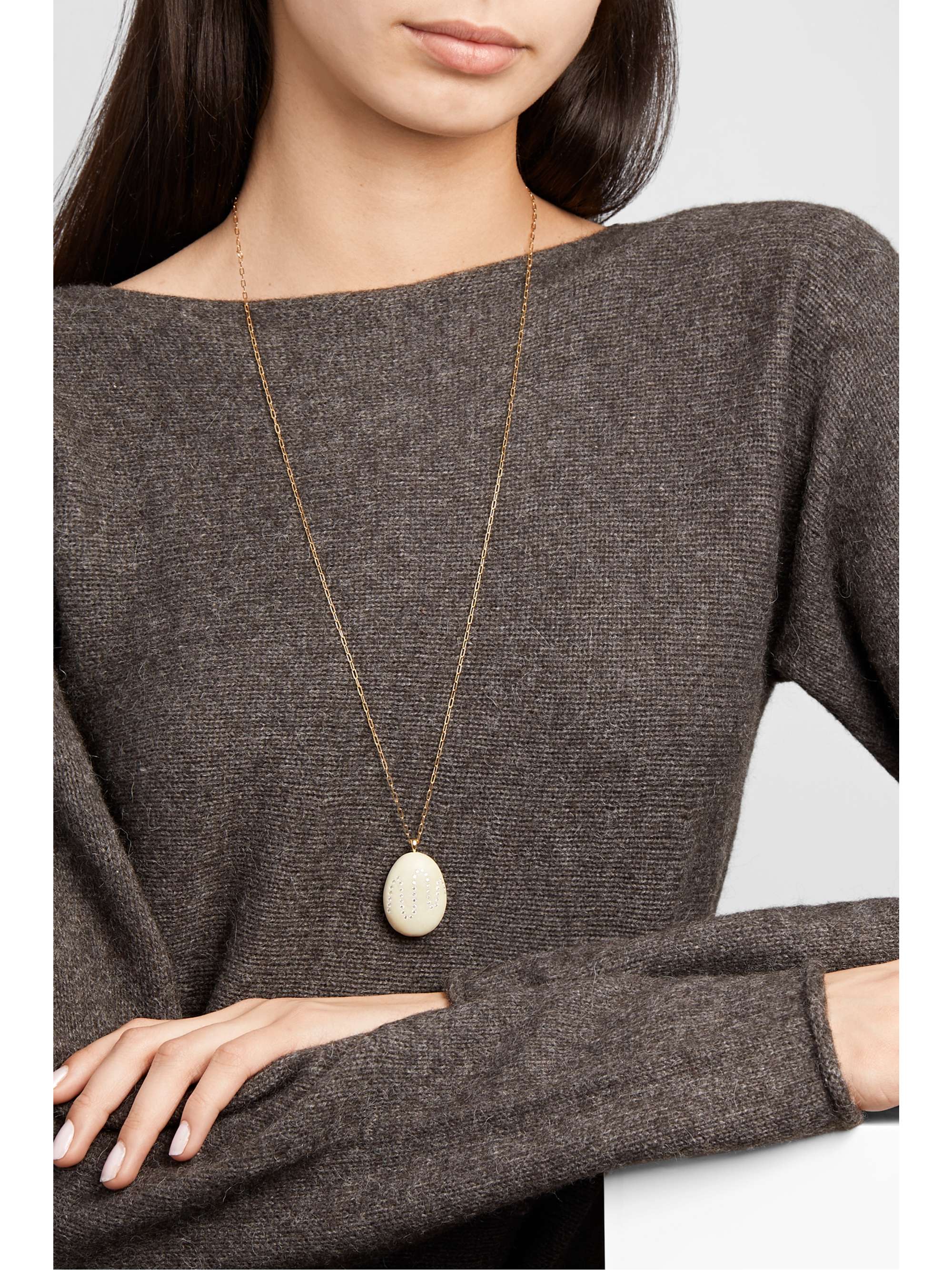 CVC STONES Billowing 18-karat gold, stone and diamond necklace