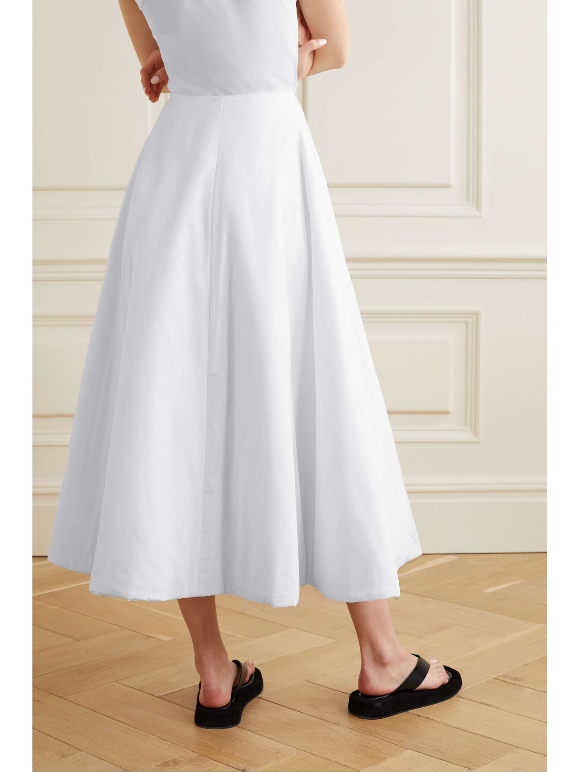 THE ROW Jaco padded cotton wrap midi skirt