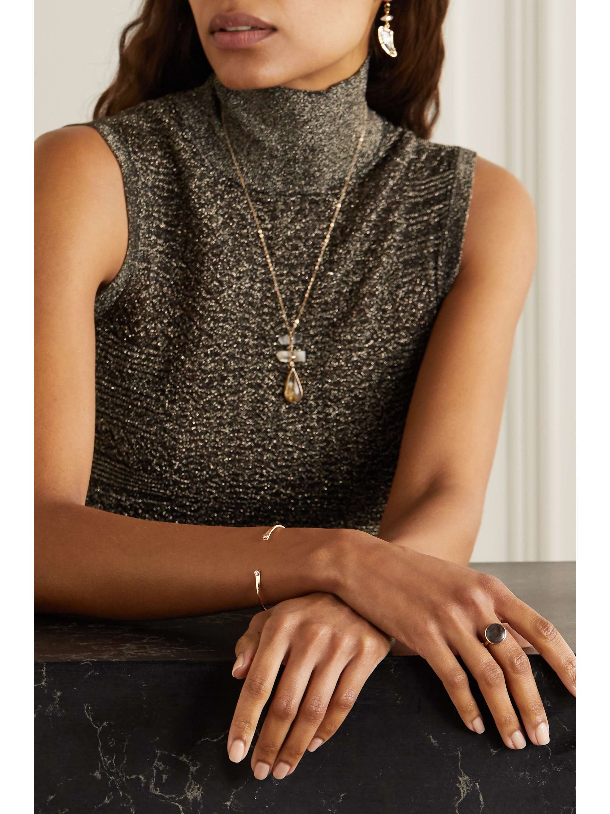MELISSA JOY MANNING + NET SUSTAIN Armspange aus recyceltem 14 Karat Gold mit Diamanten