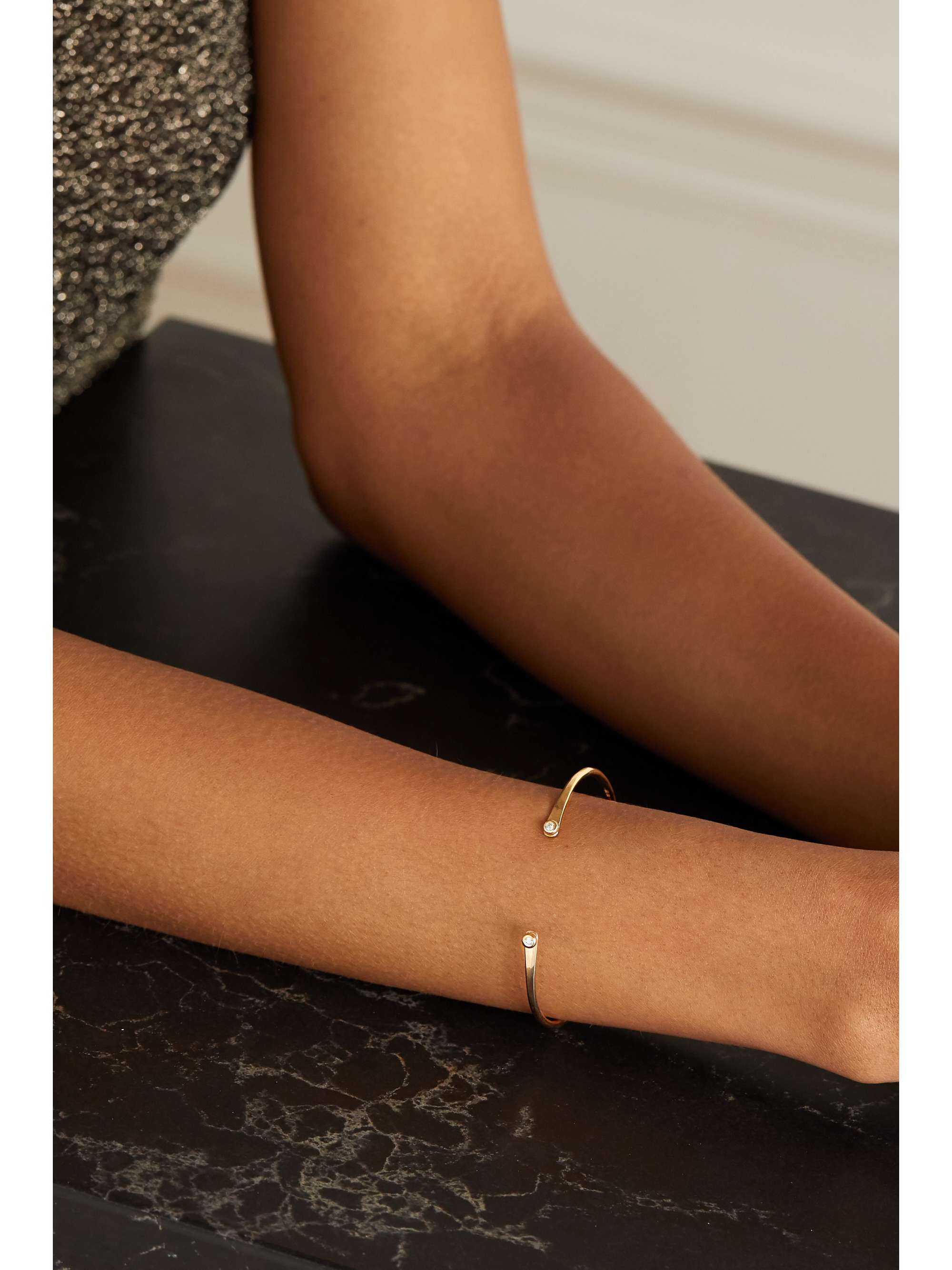MELISSA JOY MANNING + NET SUSTAIN Armspange aus recyceltem 14 Karat Gold mit Diamanten