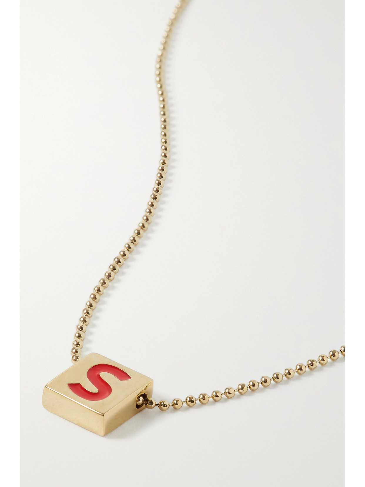 Shop Roxanne Assoulin Initial This Gold-plated And Enamel Necklace