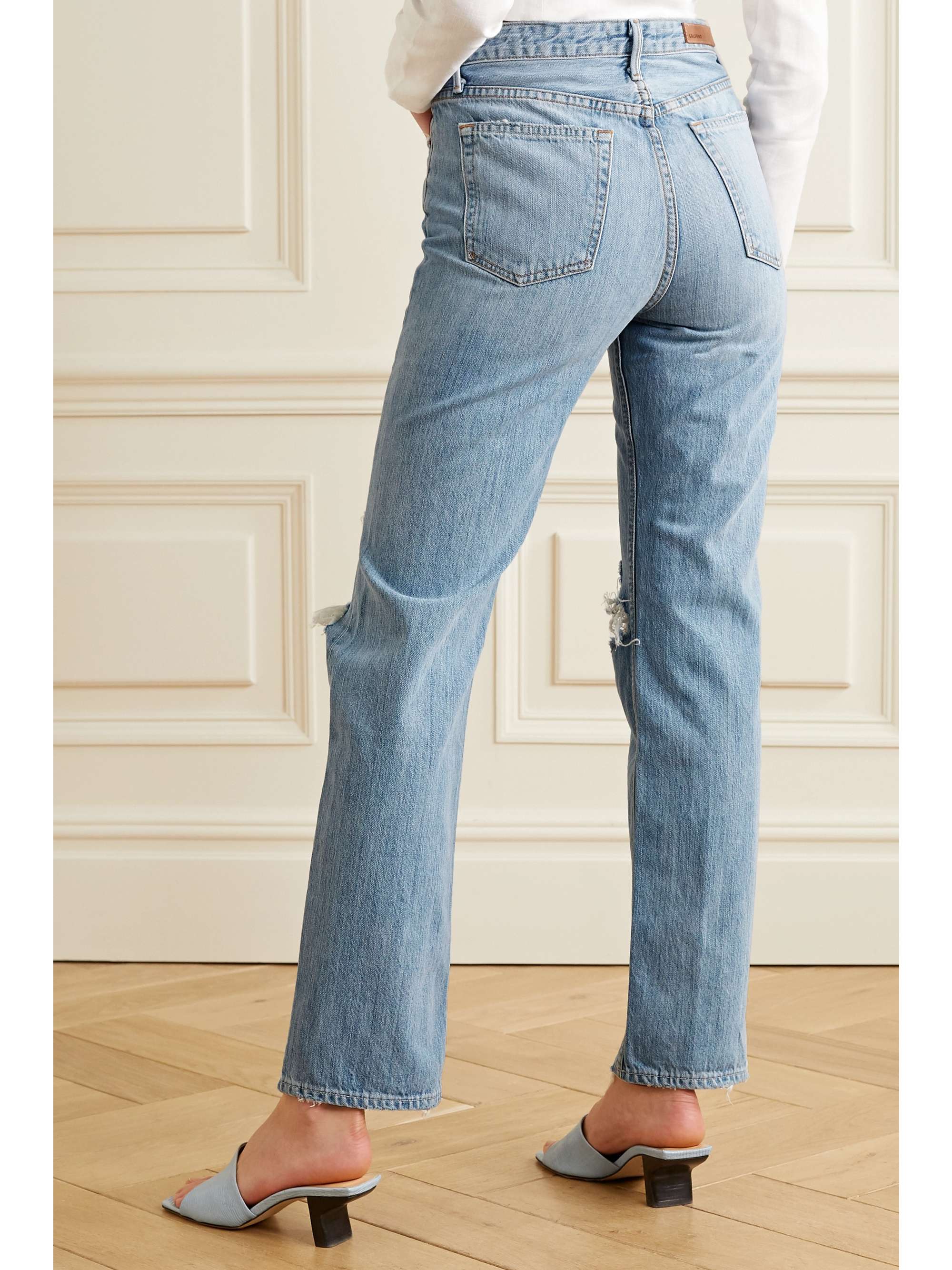 Light denim Mica distressed high-rise 