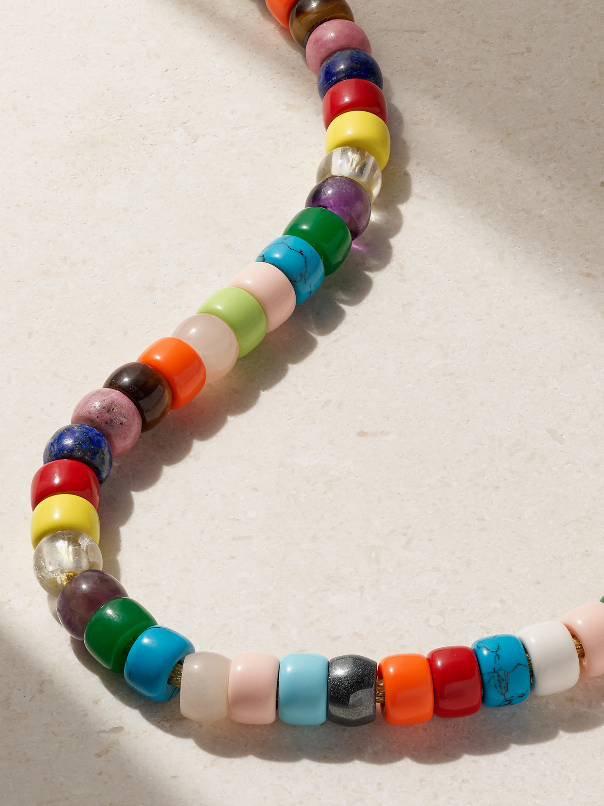 CAROLINA BUCCI FORTE BEADS RAINBOW 18-KARAT GOLD AND LUREX MULTI-STONE SUNGLASSES CHAIN KIT