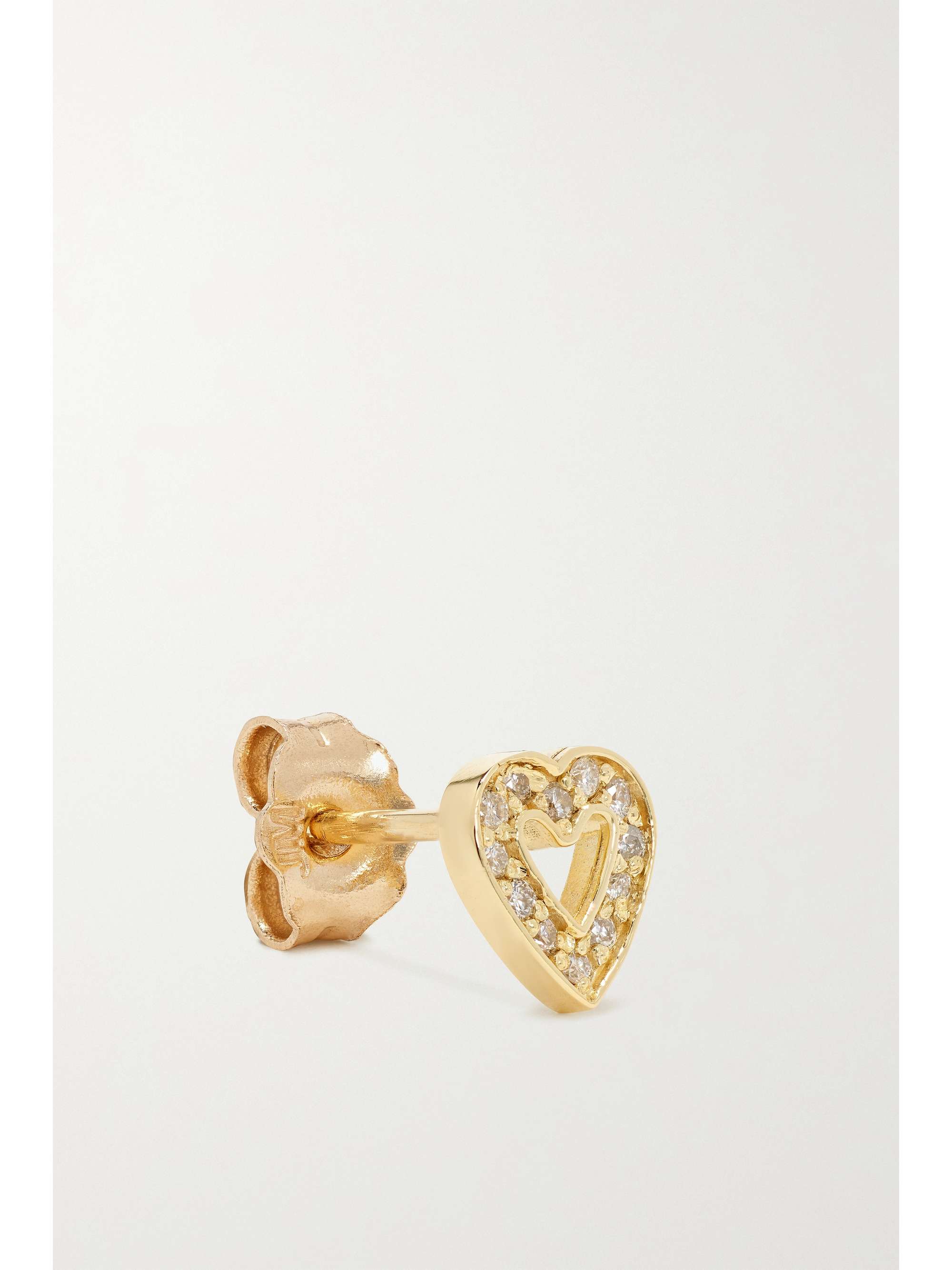 JENNIFER MEYER Mini Open Heart 18-karat gold diamond earrings