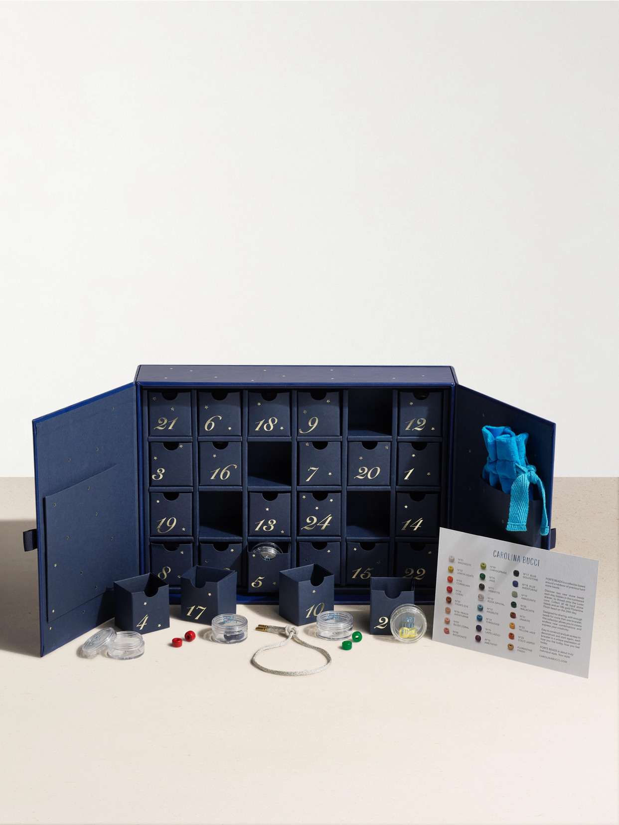Carolina Bucci Forte Beads 18-karat Gold And Multi-stone Advent Calendar In Blue