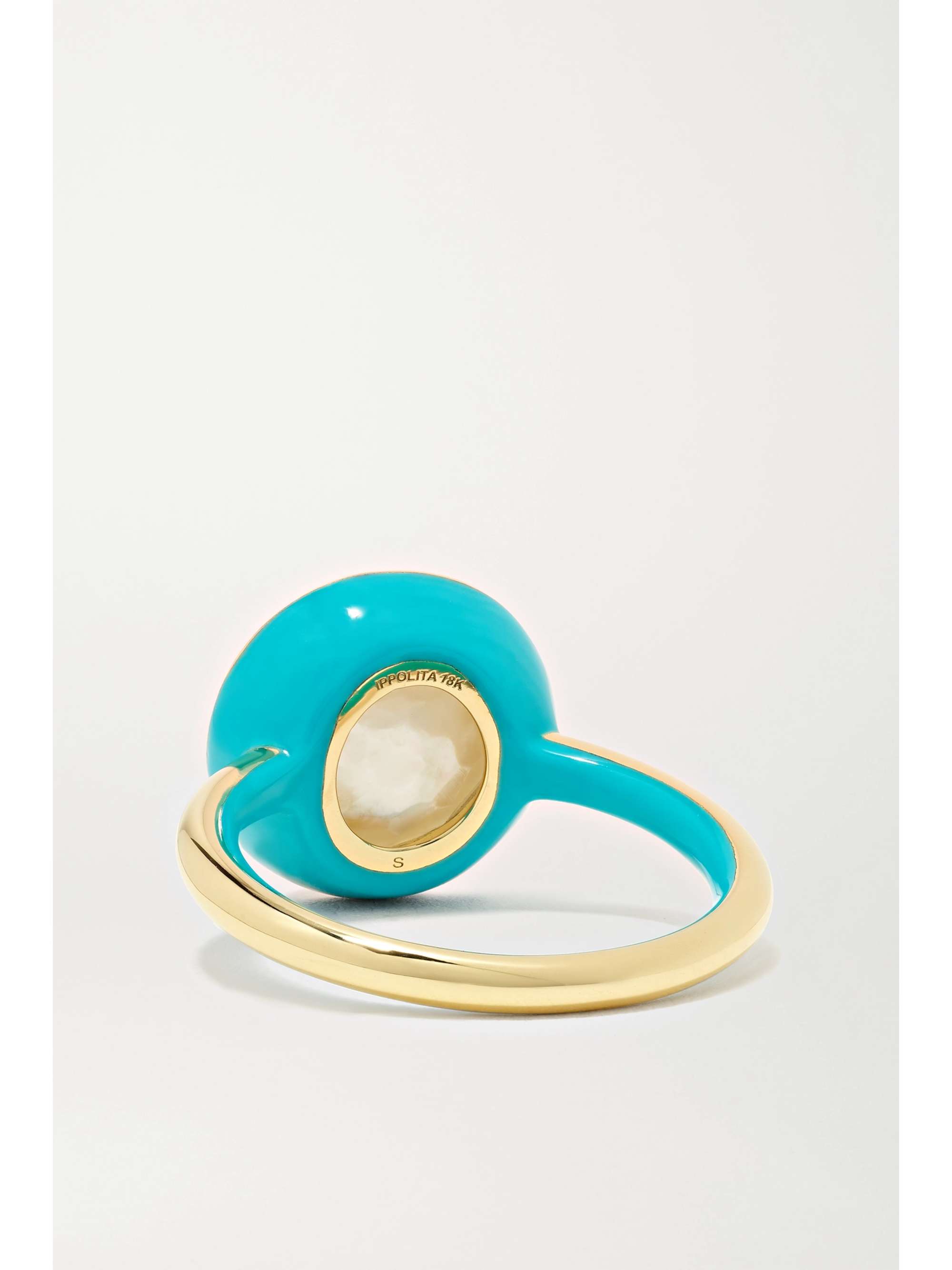 IPPOLITA Lollipop Carnevale 18-karat gold, ceramic, mother-of-pearl and diamond ring