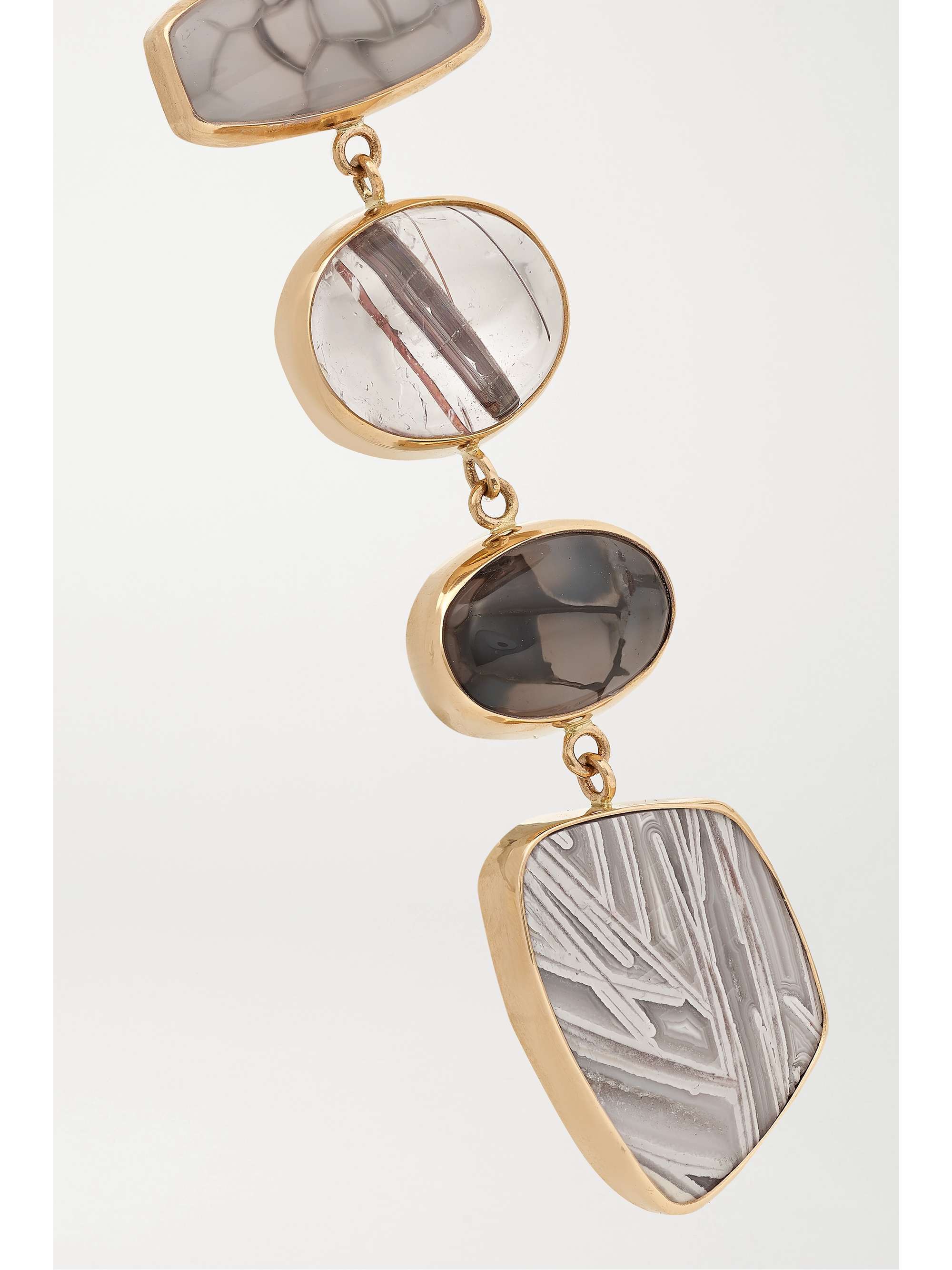 MELISSA JOY MANNING + NET SUSTAIN 14-karat gold multi-stone earrings