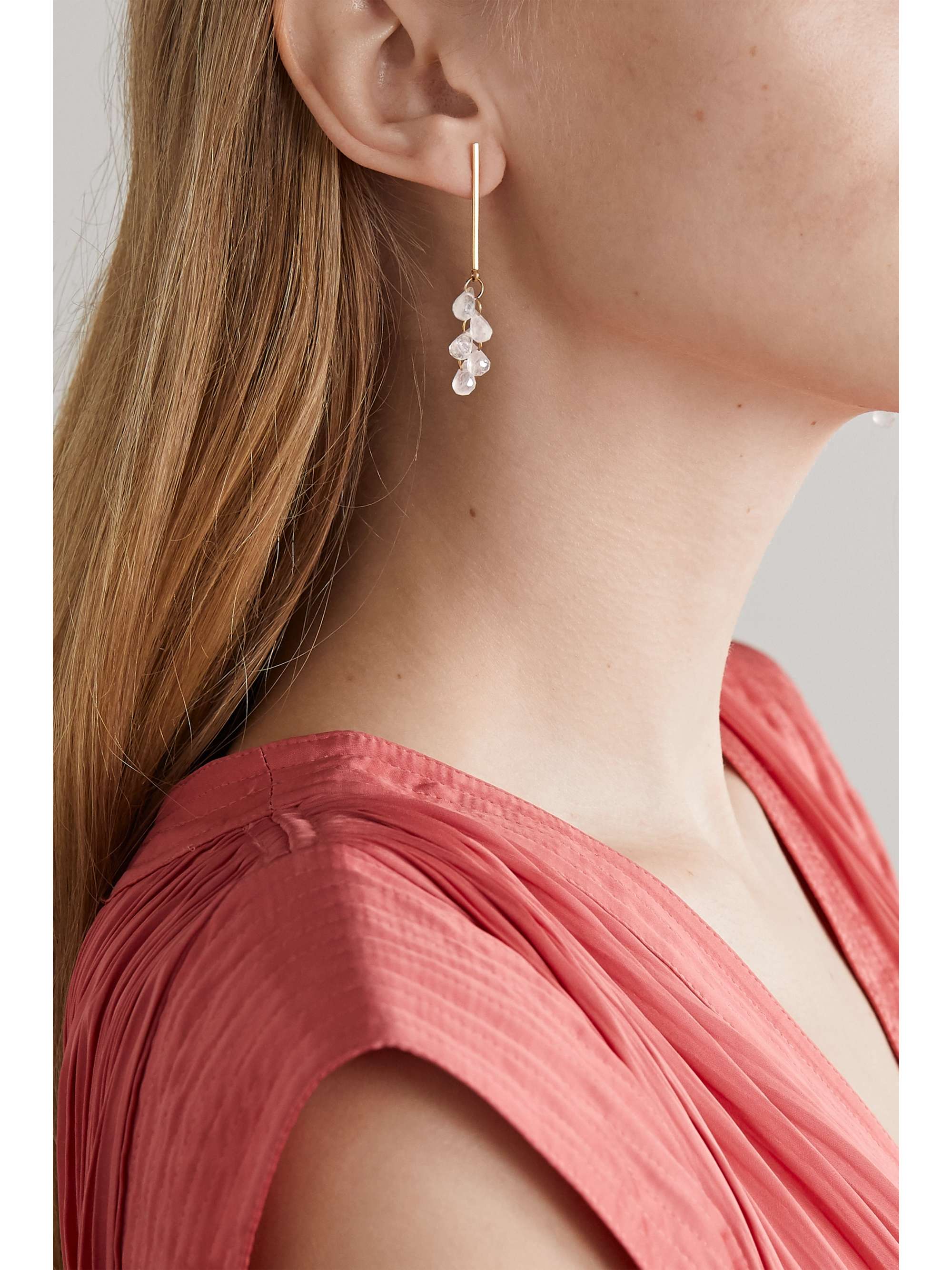 MELISSA JOY MANNING 14-karat gold moonstone earrings