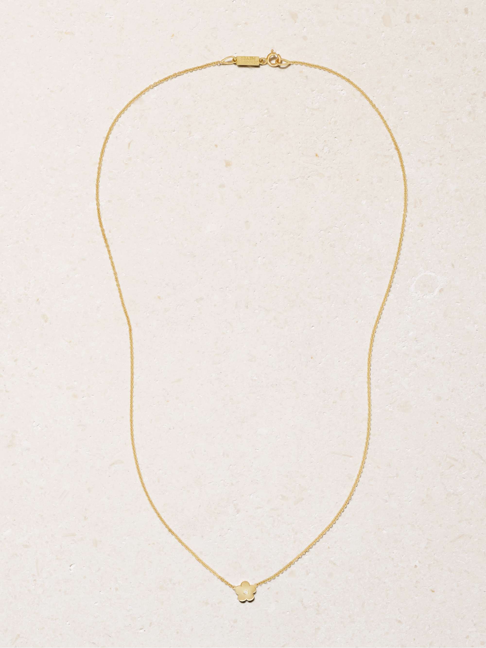 JENNIFER MEYER Mini Daisy 18-karat gold turquoise necklace