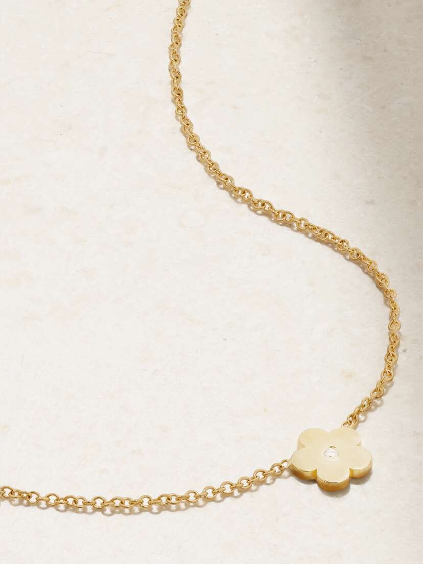 Jennifer Meyer Mini Daisy 18-karat Gold Diamond Necklace
