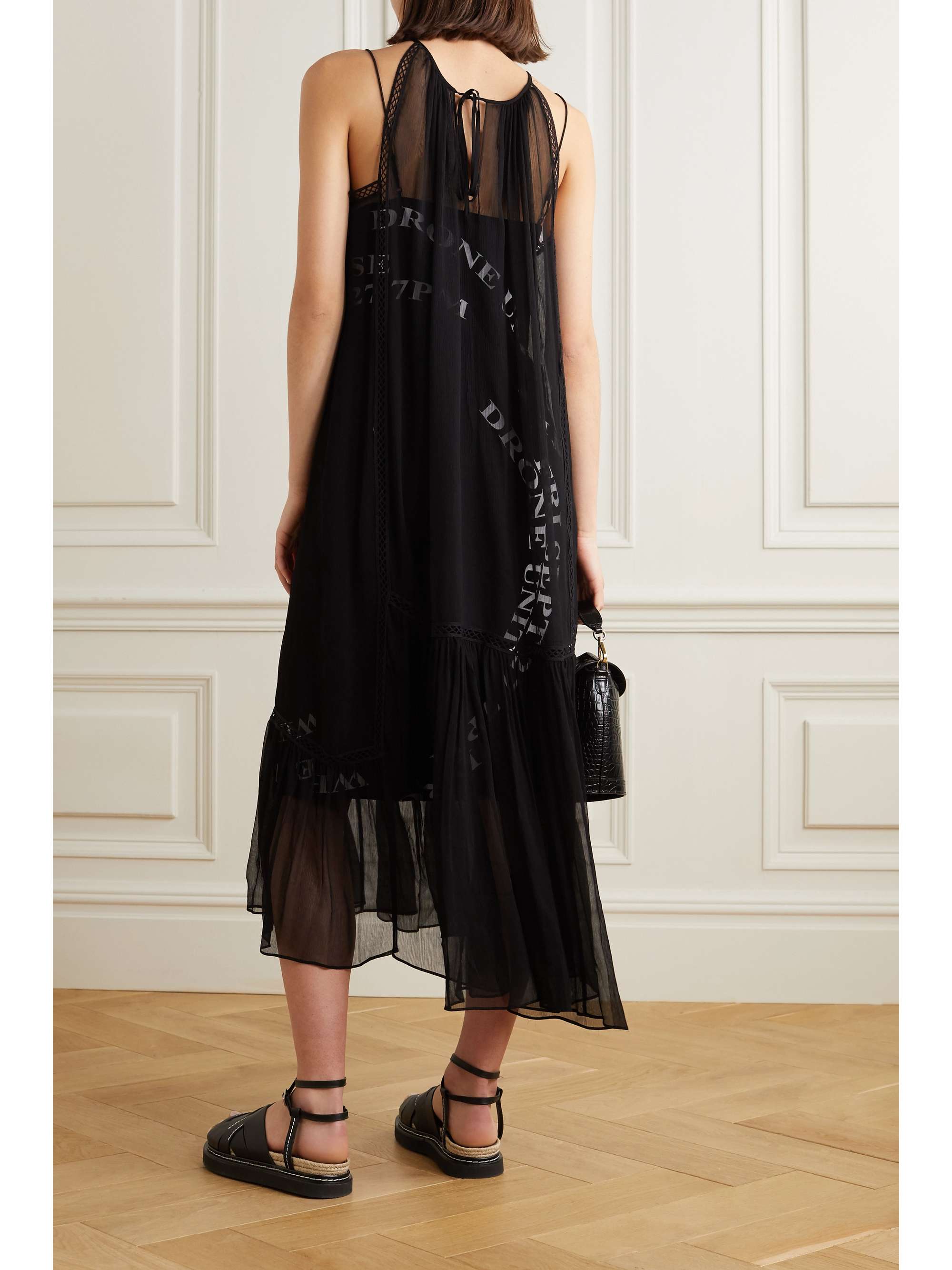 MCQ ALEXANDER MCQUEEN Suzuka printed chiffon-trimmed crepe midi dress