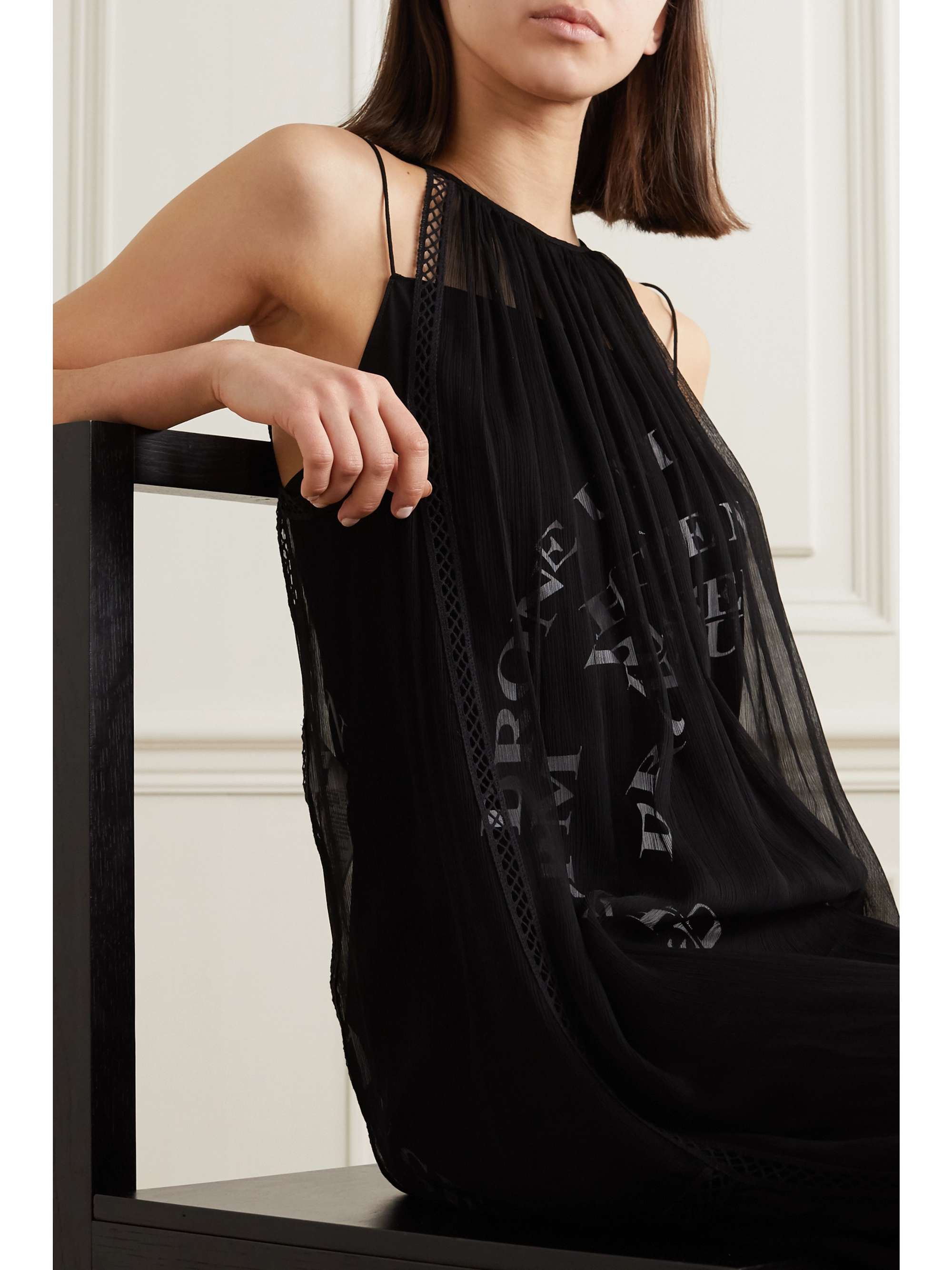 MCQ ALEXANDER MCQUEEN Suzuka printed chiffon-trimmed crepe midi dress