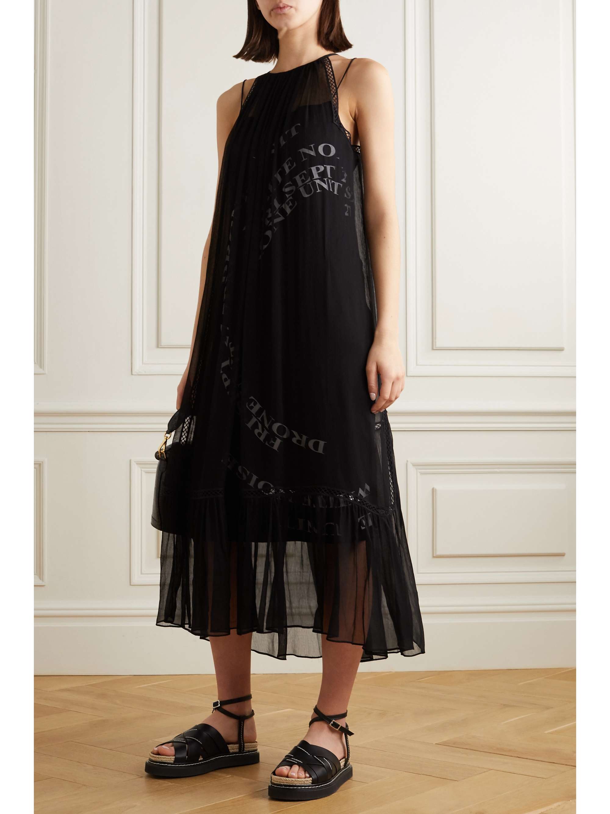 MCQ ALEXANDER MCQUEEN Suzuka printed chiffon-trimmed crepe midi dress