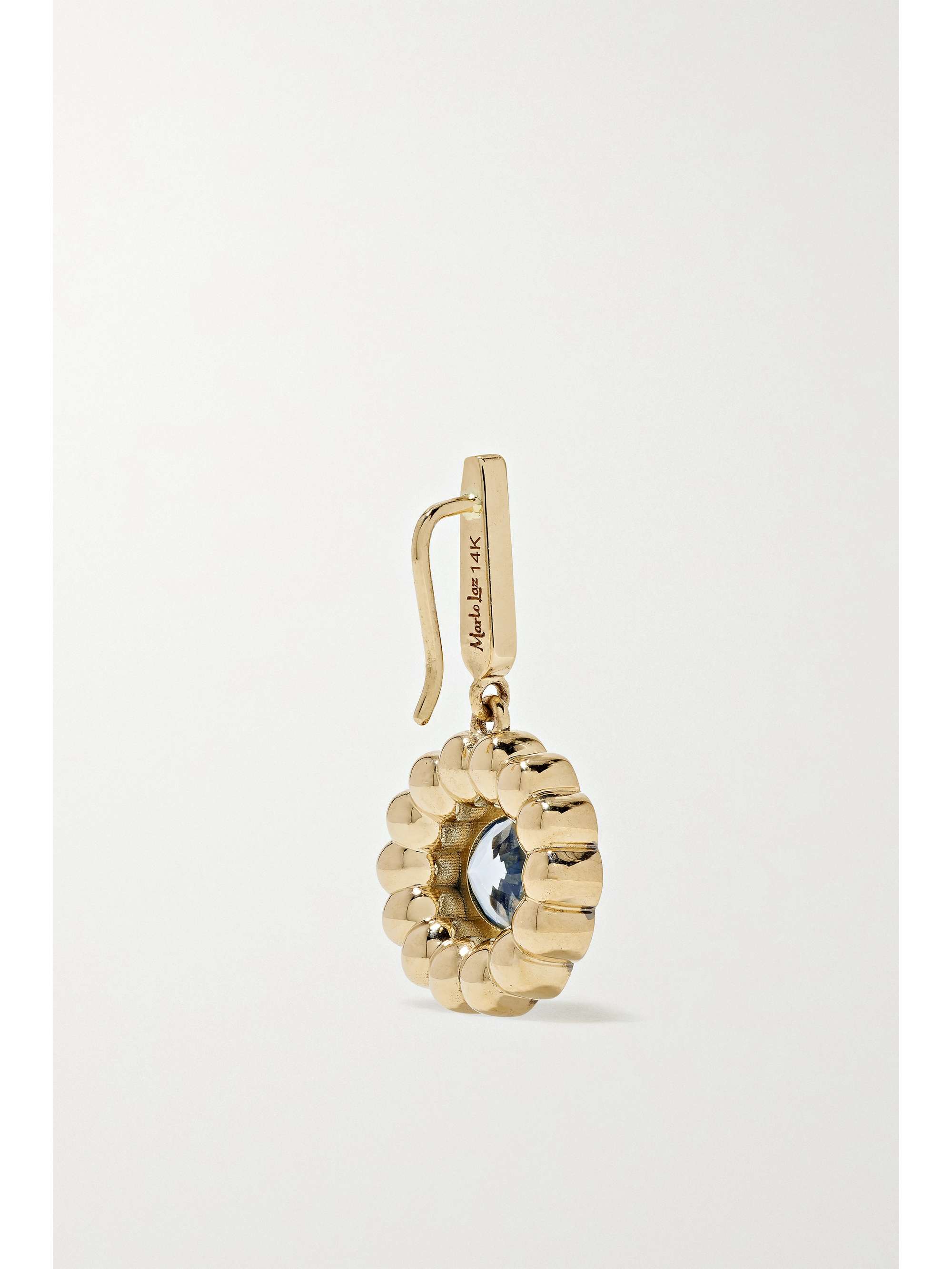 MARLO LAZ Alexandra 14-karat gold, emerald and diamond earrings