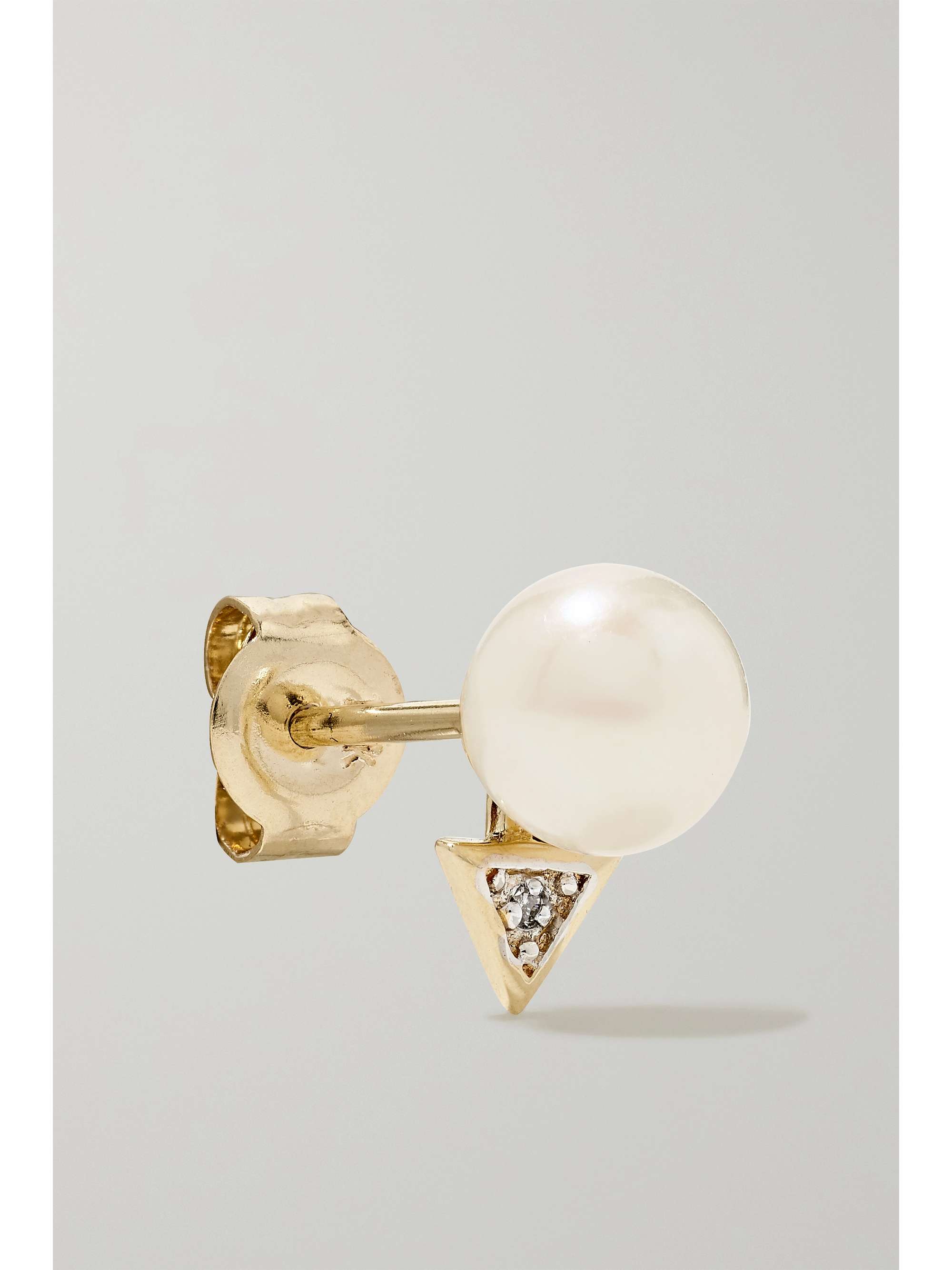 MATEO 14-karat gold pearl and diamond earrings