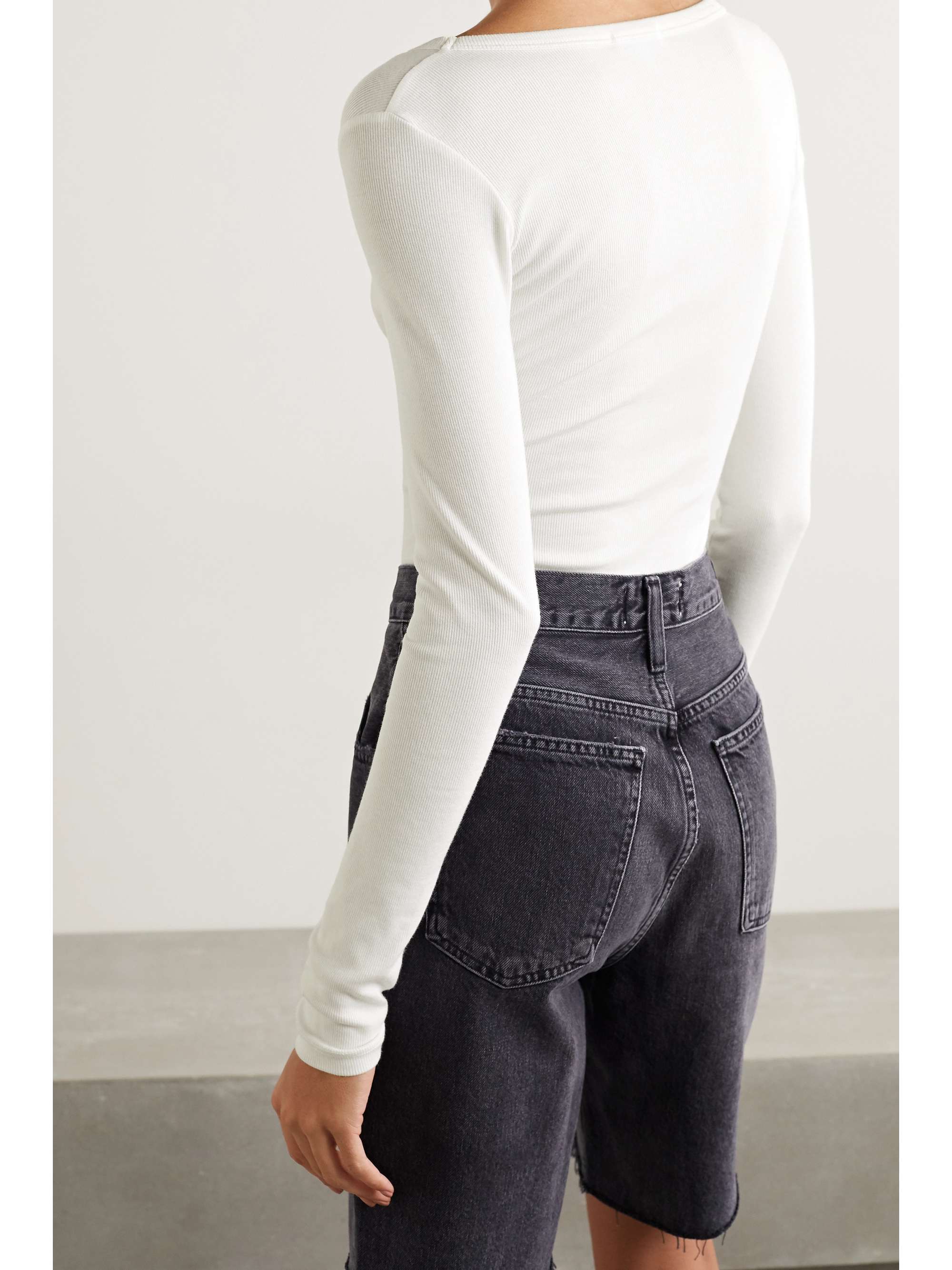 AGOLDE Leila ribbed stretch-Micro Modal and Supima cotton-blend bodysuit