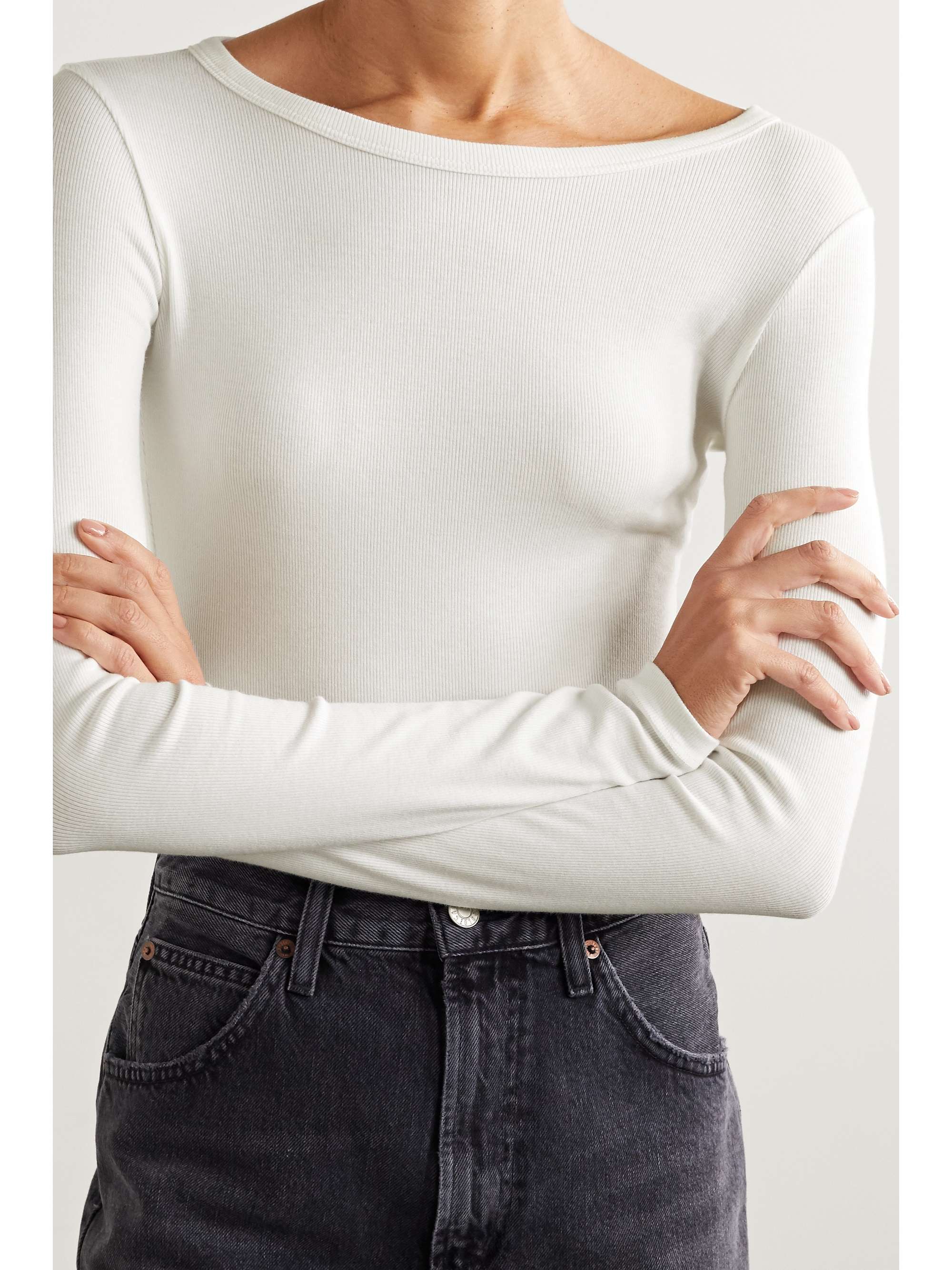 AGOLDE Leila ribbed stretch-Micro Modal and Supima cotton-blend bodysuit