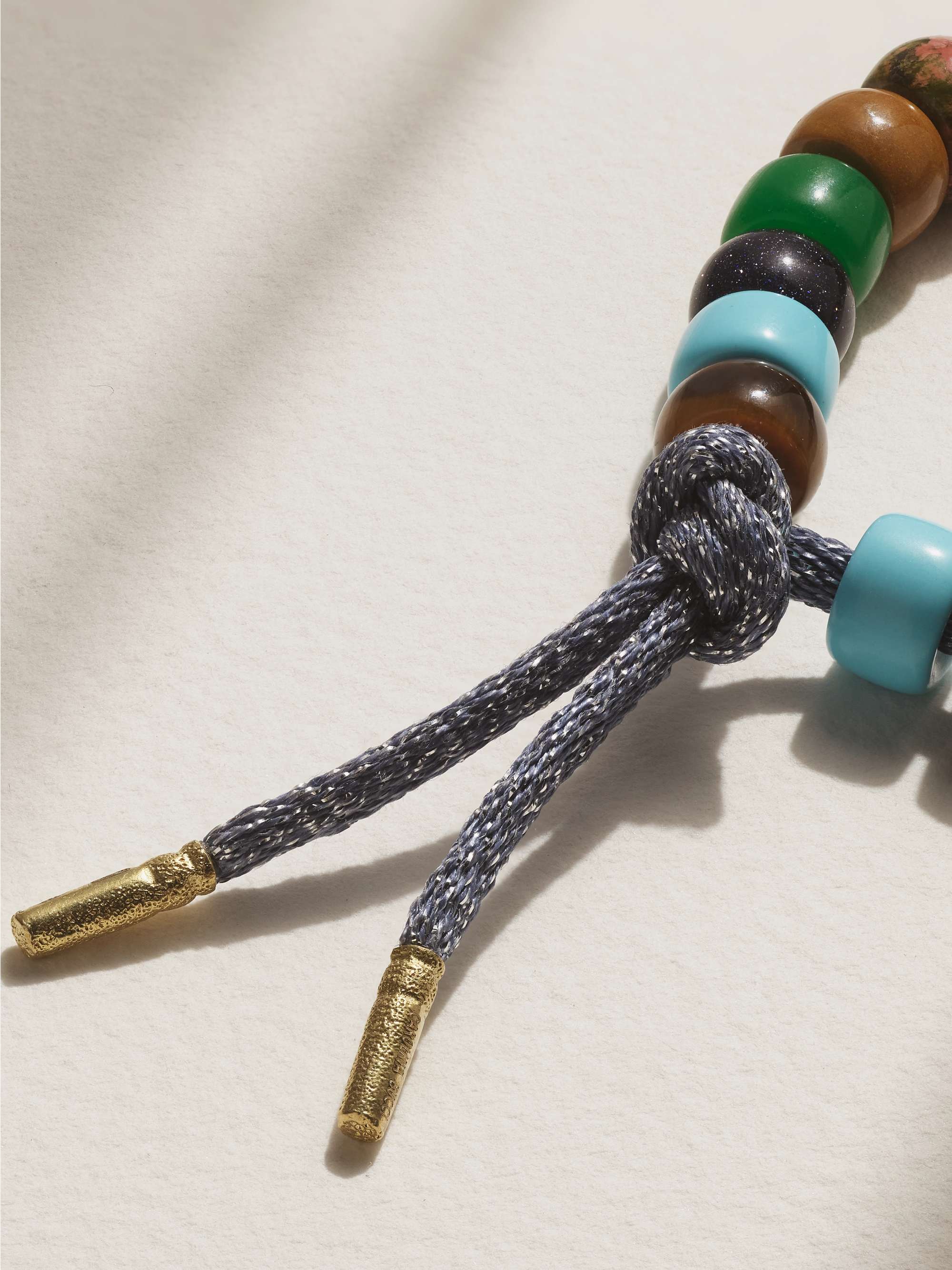 CAROLINA BUCCI FORTE Beads Rainbow 18-karat gold and Lurex multi-stone bracelet kit