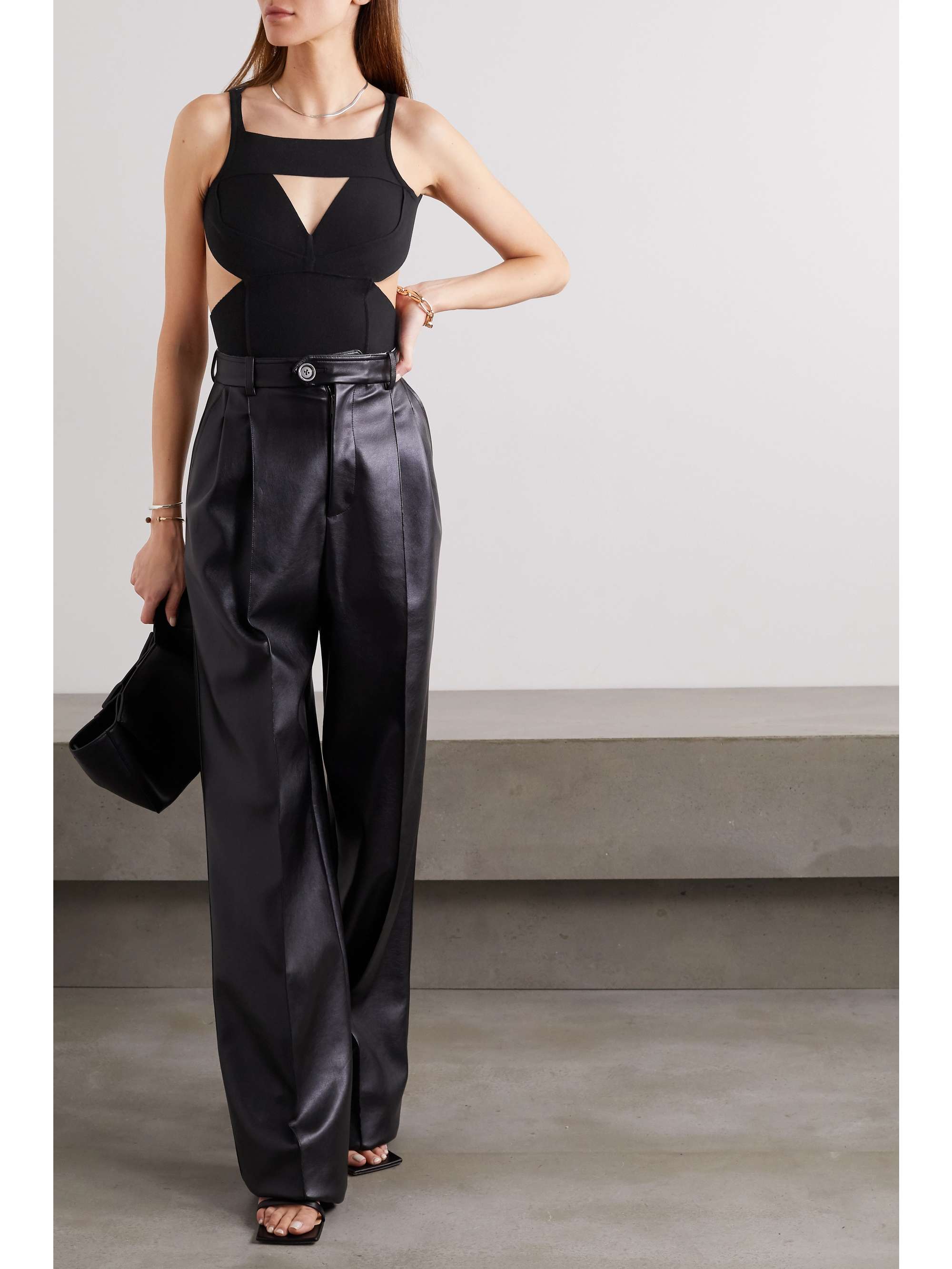 Open-back stretch-knit top