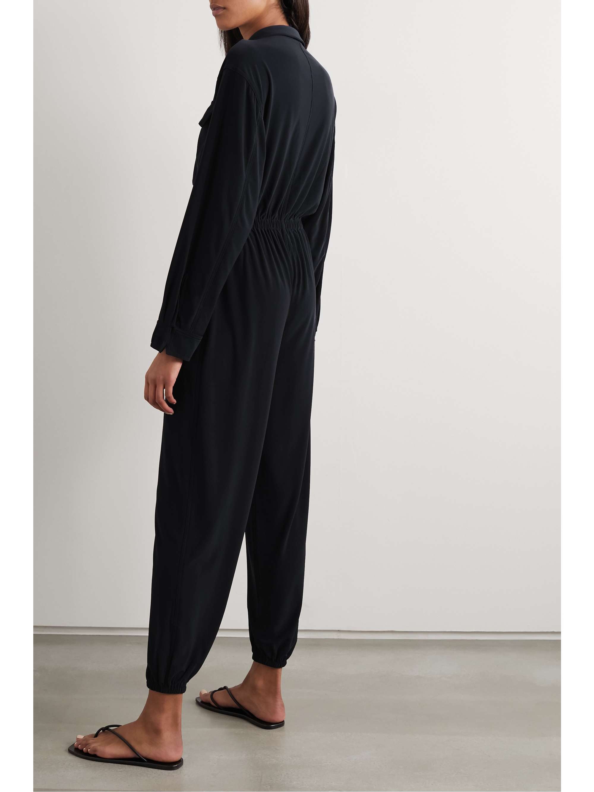 NORMA KAMALI Cargo Jog stretch-jersey jumpsuit