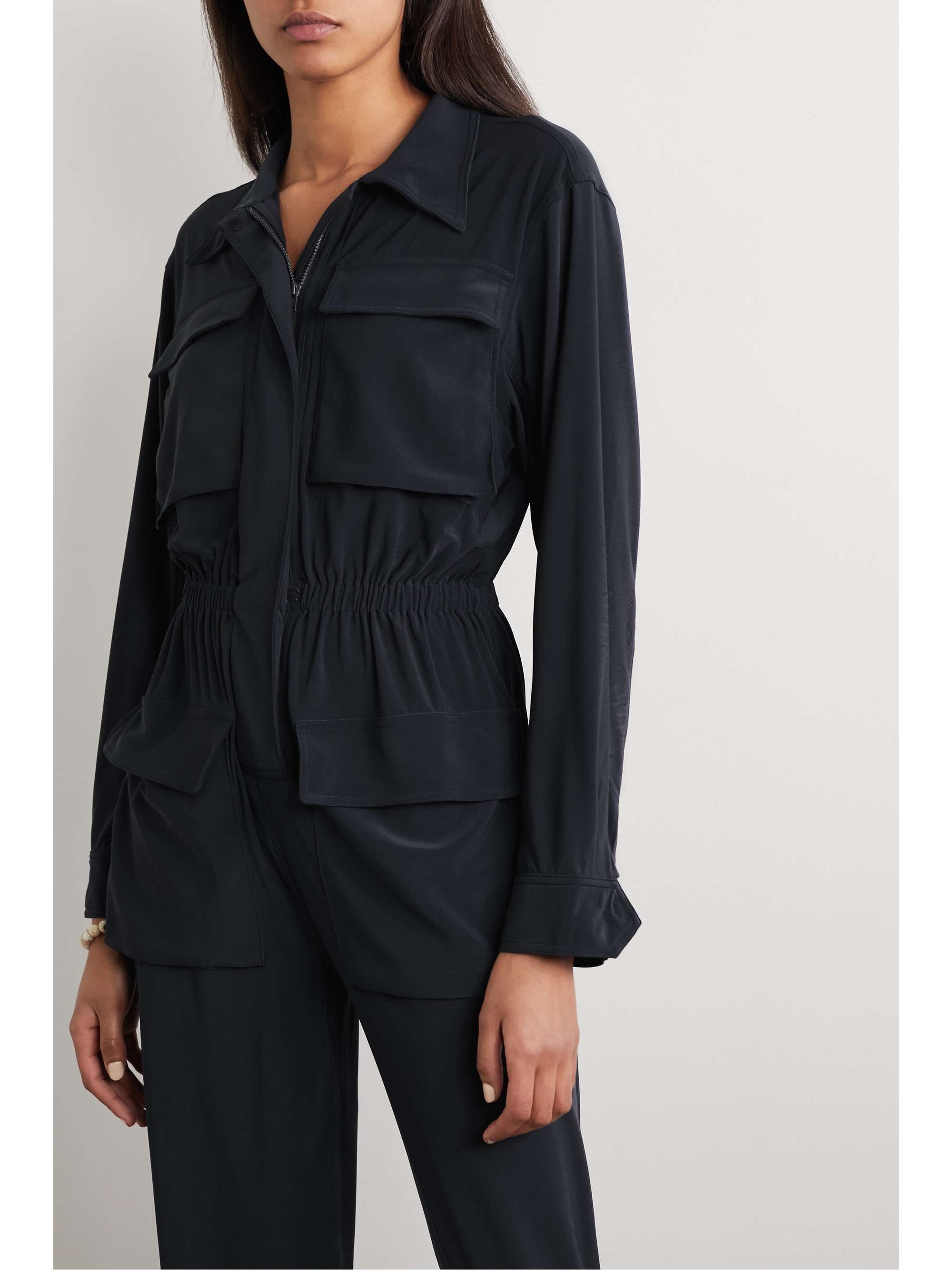 NORMA KAMALI Cargo Jog stretch-jersey jumpsuit