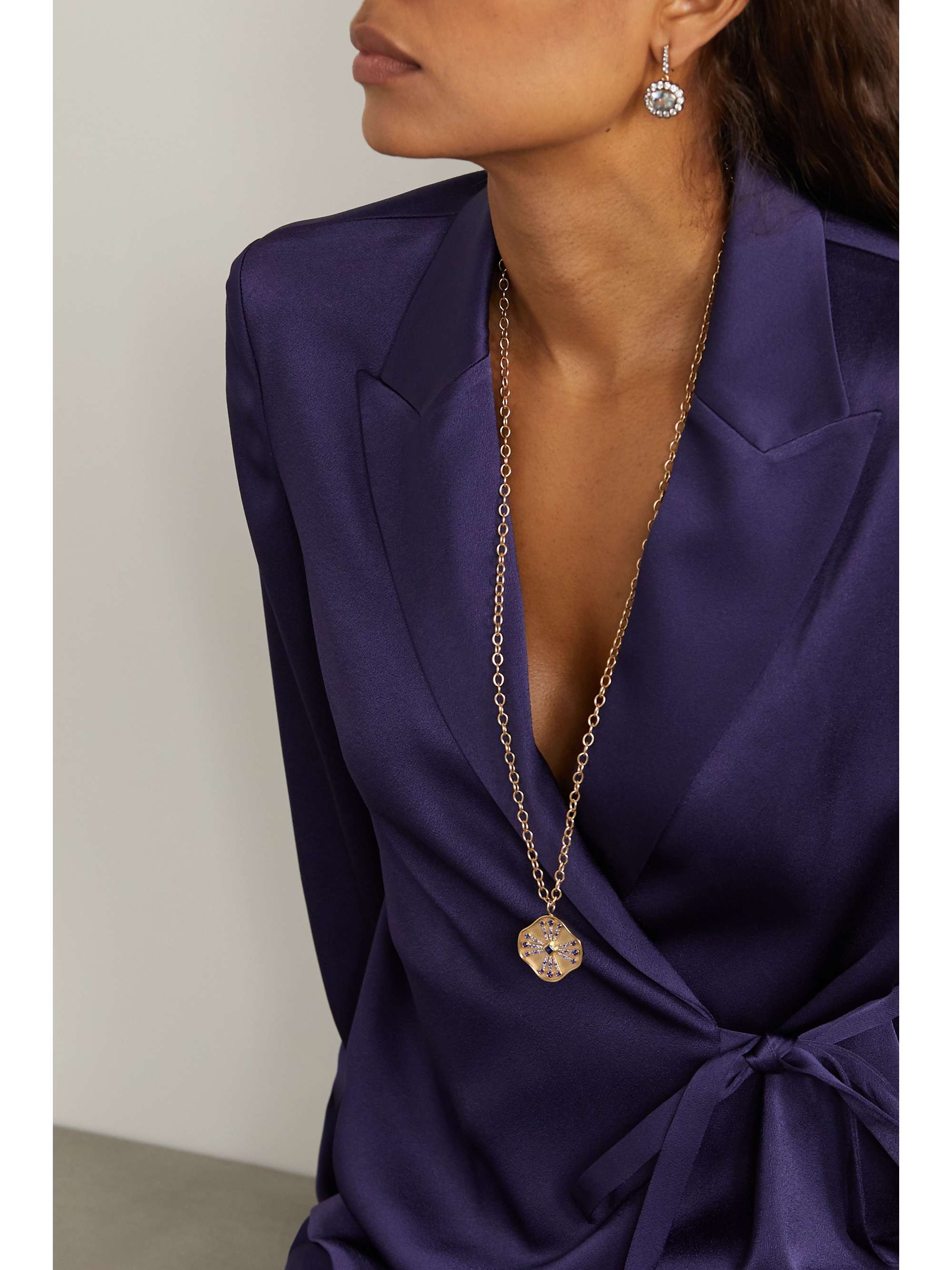 MARLO LAZ Guiding Light 14-karat gold sapphire necklace