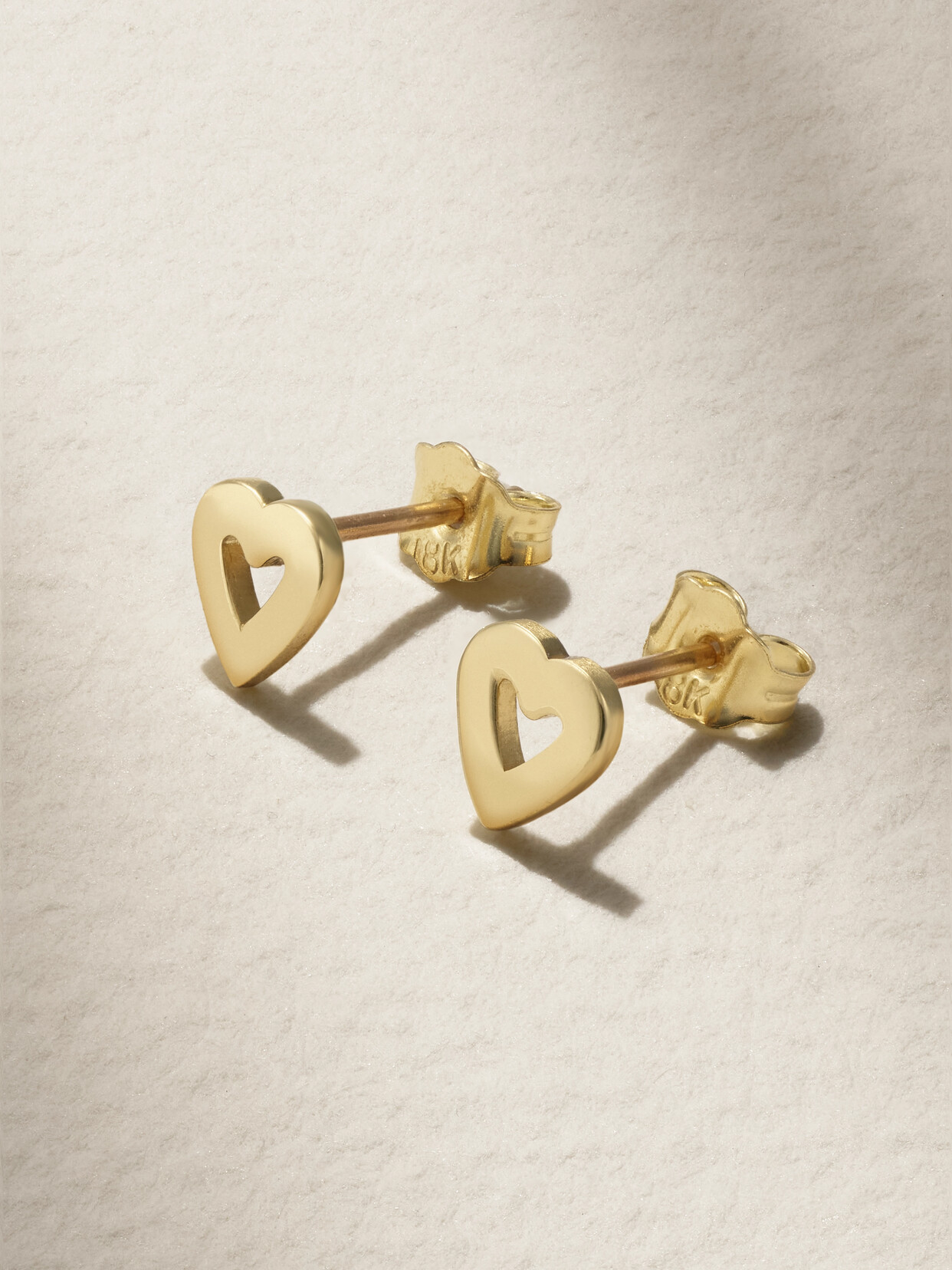 Jennifer Meyer - Mini Open Heart 18-karat Gold Earrings - One size