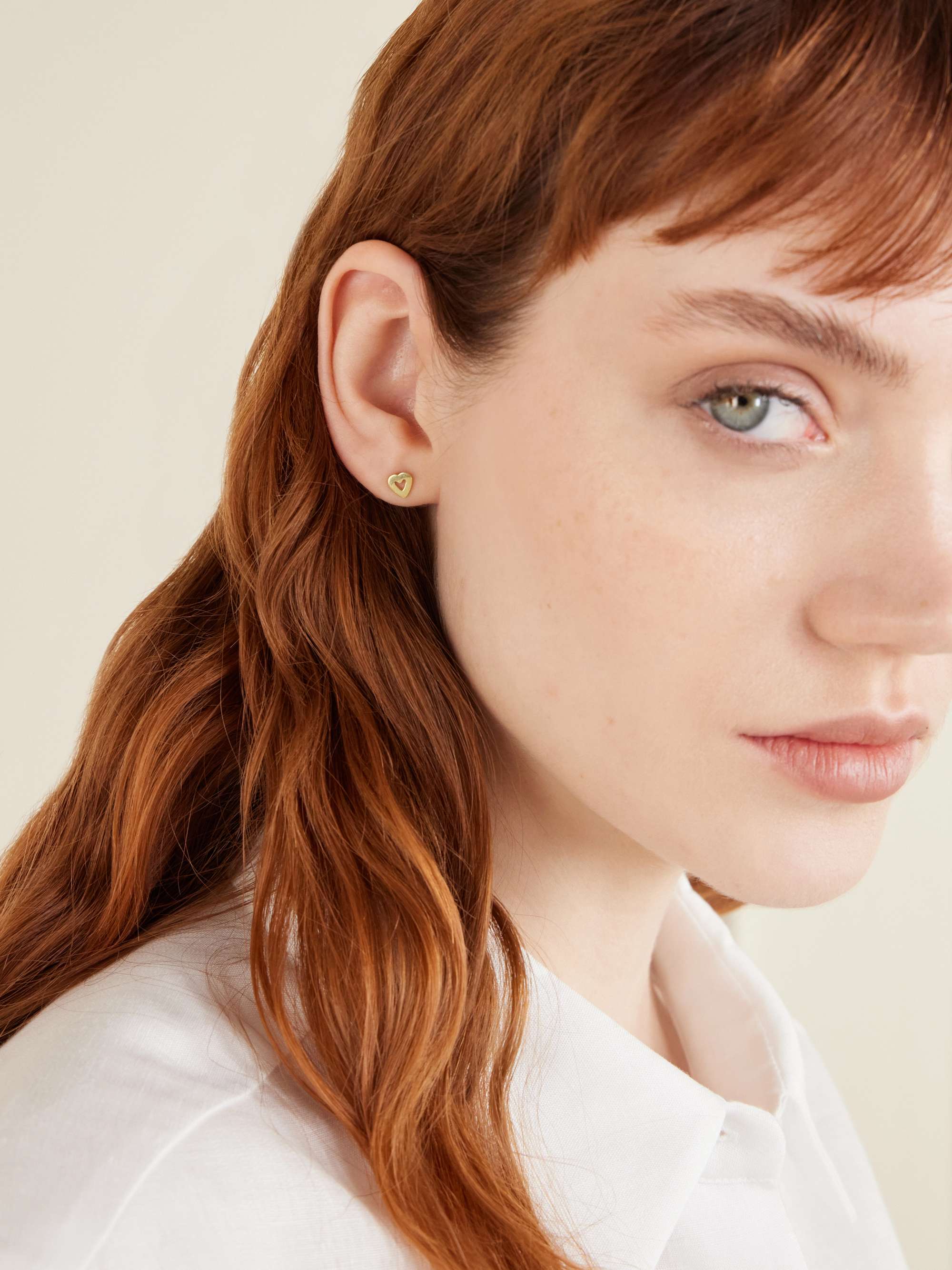 JENNIFER MEYER Mini Open Heart 18-karat gold diamond earrings