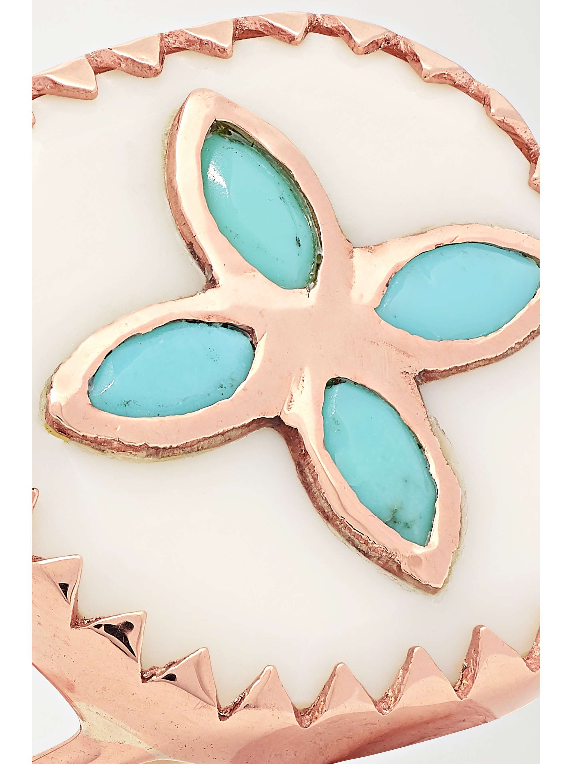 PASCALE MONVOISIN Bowie N°2 9-karat rose gold, resin and turquoise ring