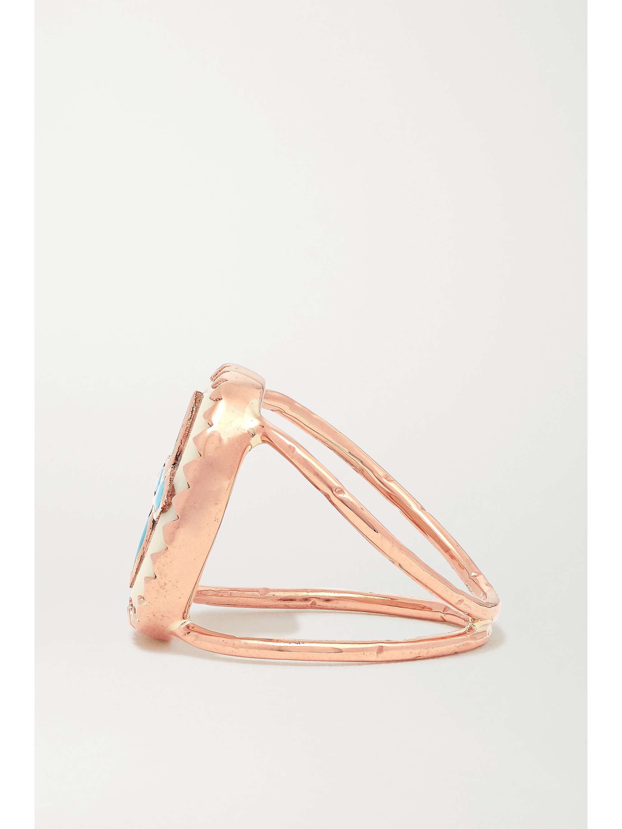 PASCALE MONVOISIN Bowie N°2 9-karat rose gold, resin and turquoise ring