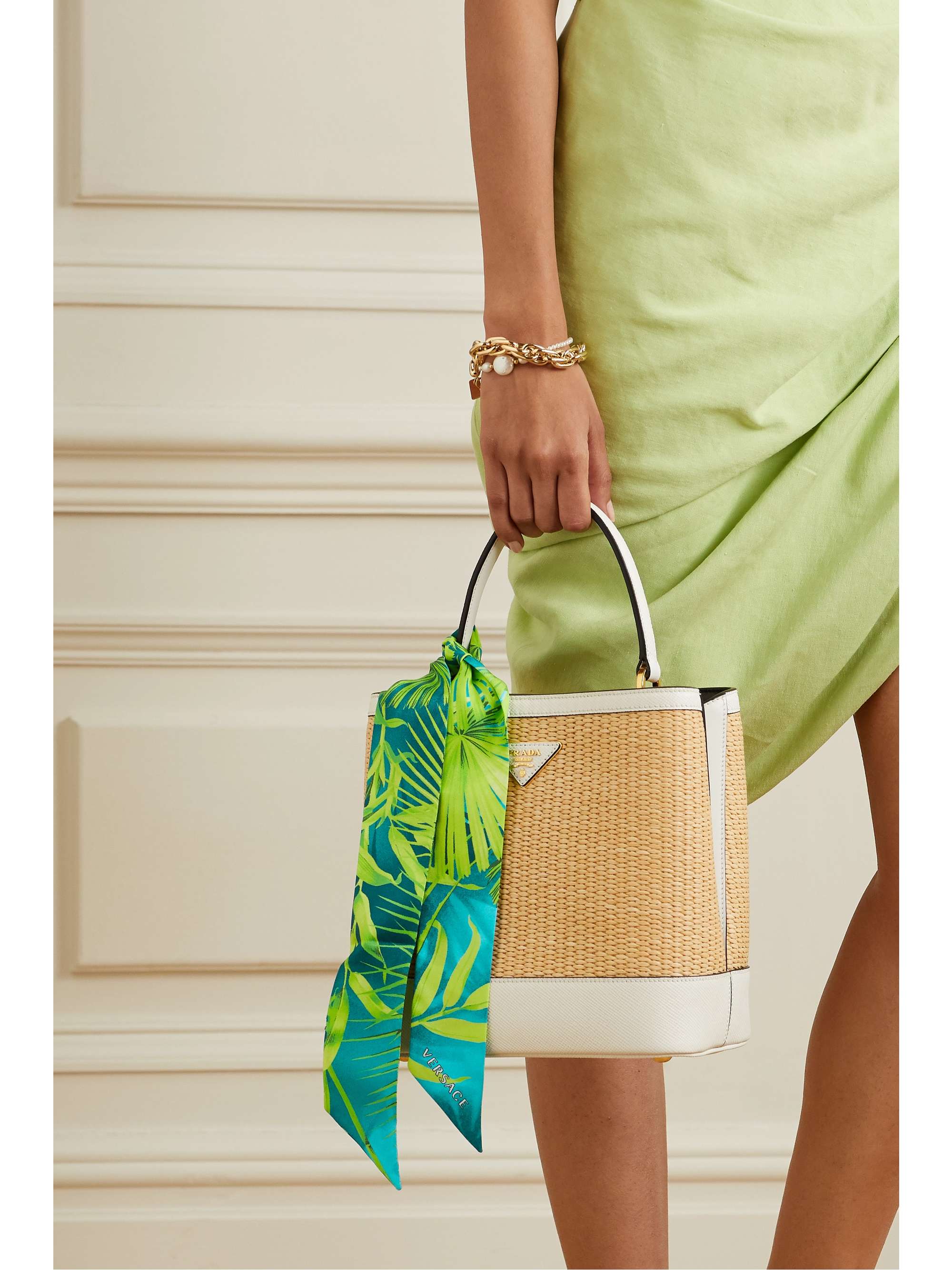 VERSACE Printed silk-twill scarf