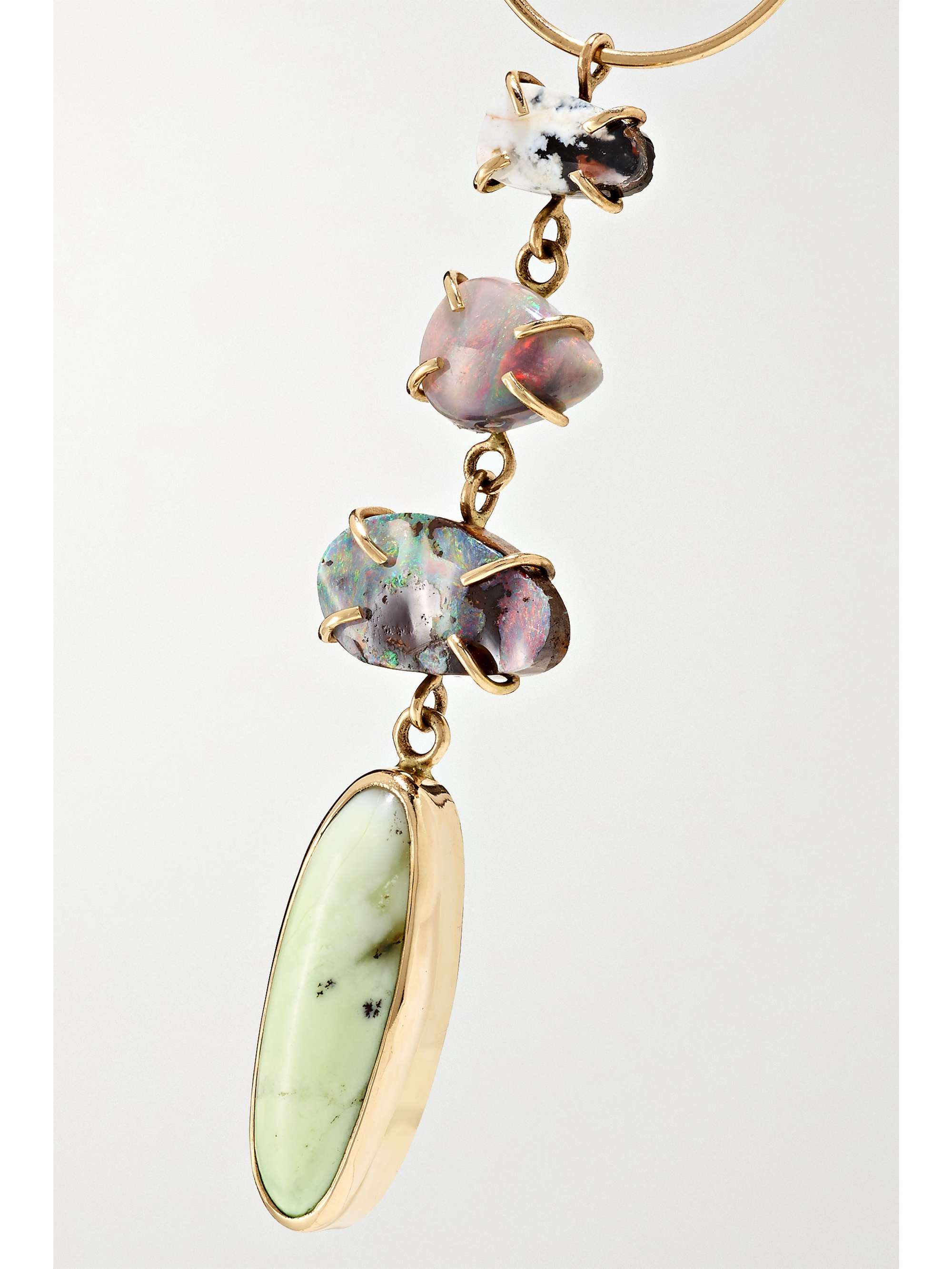 MELISSA JOY MANNING 14-karat gold opal and chrysoprase necklace