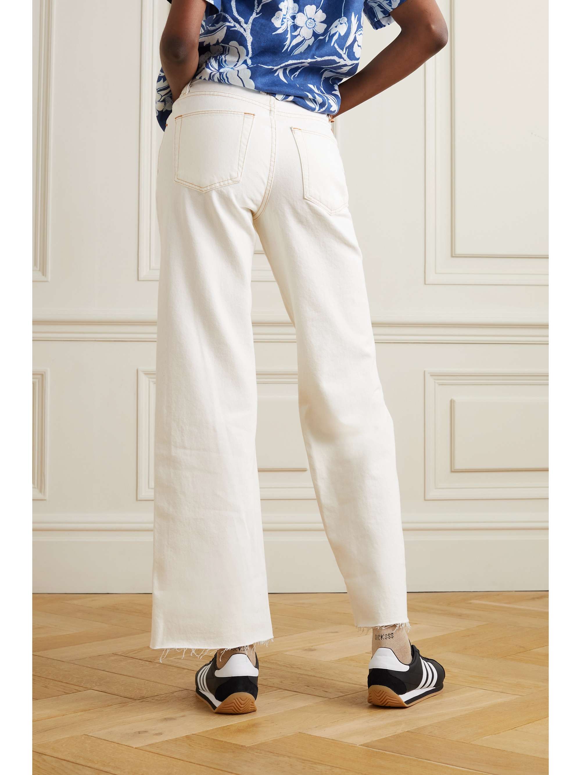 SLVRLAKE Grace frayed high-rise flared jeans