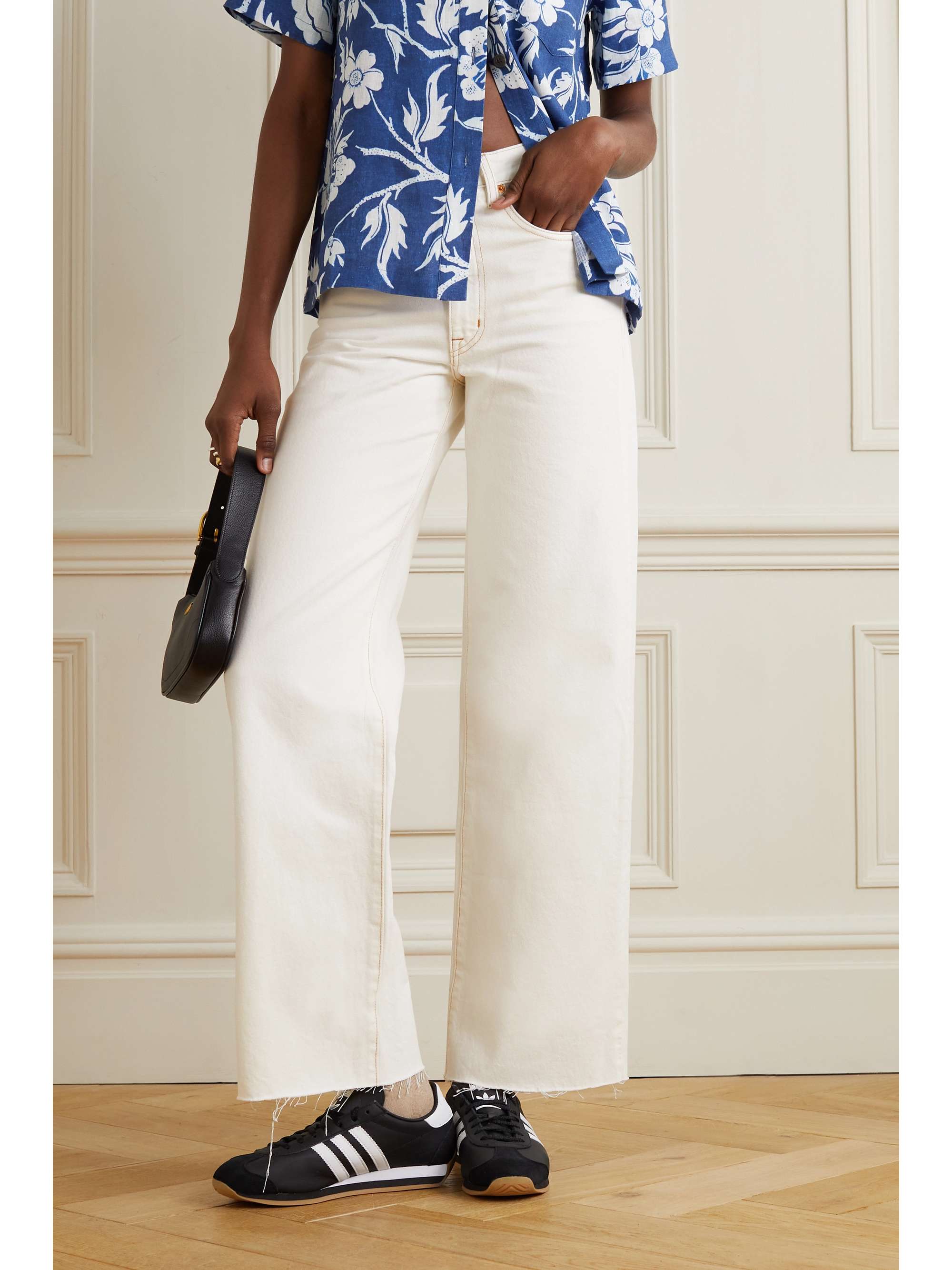 SLVRLAKE Grace frayed high-rise flared jeans