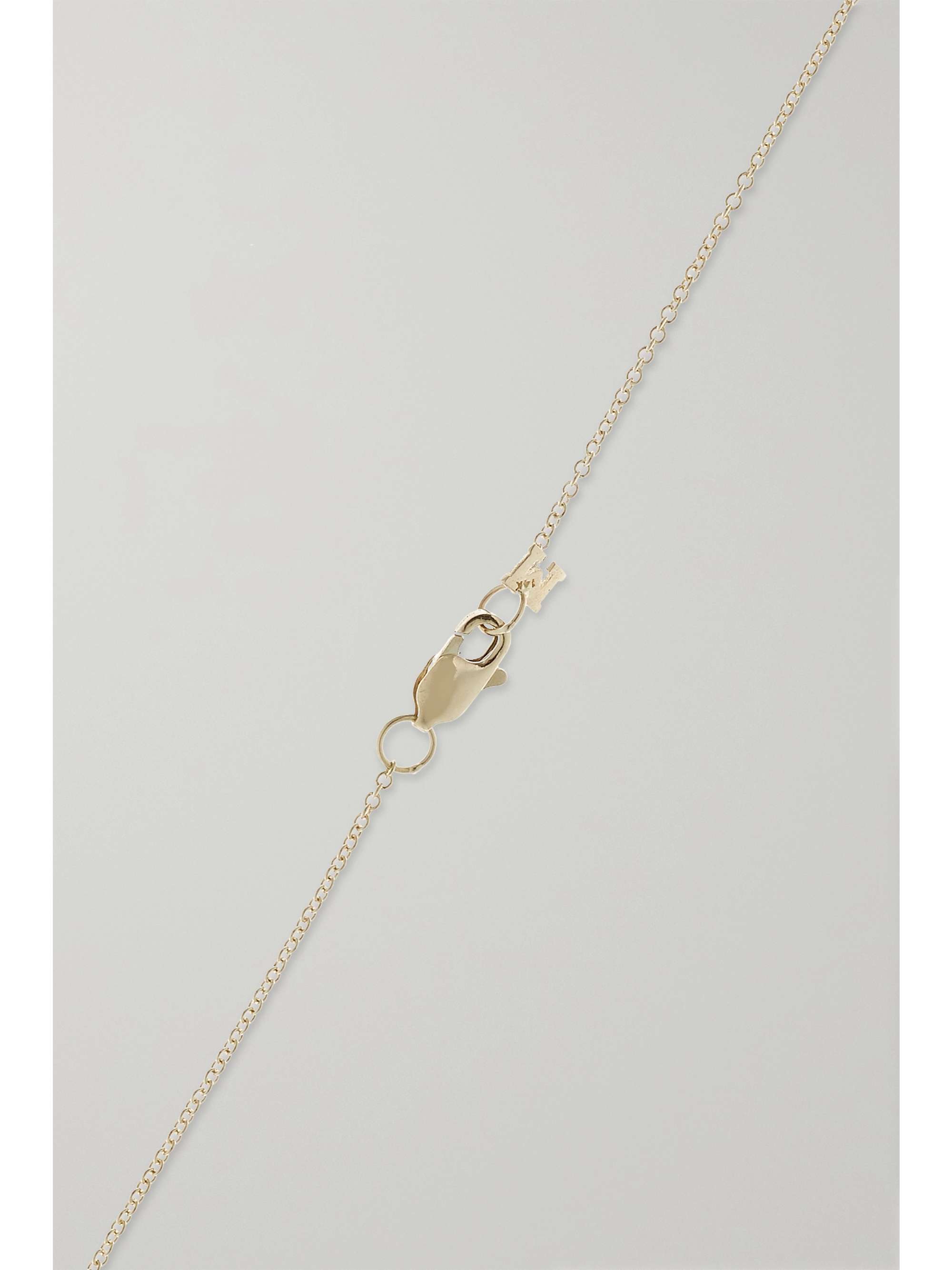 MATEO 14-karat gold, pearl and diamond necklace